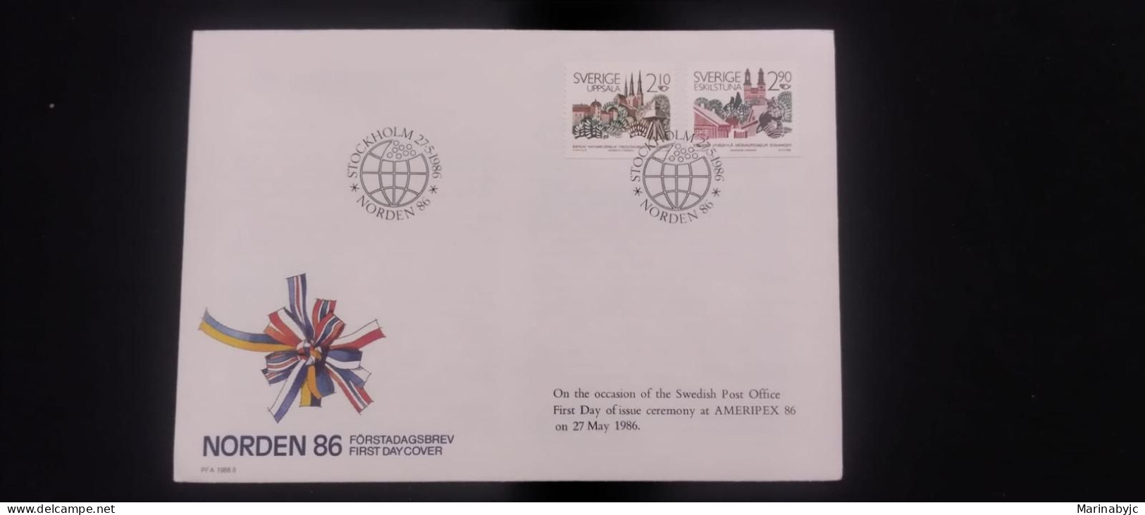 C) 1986. SWEDEN. FDC.NORDIC SISTER CITIES. DOUBLE STAMP. XF - Other & Unclassified