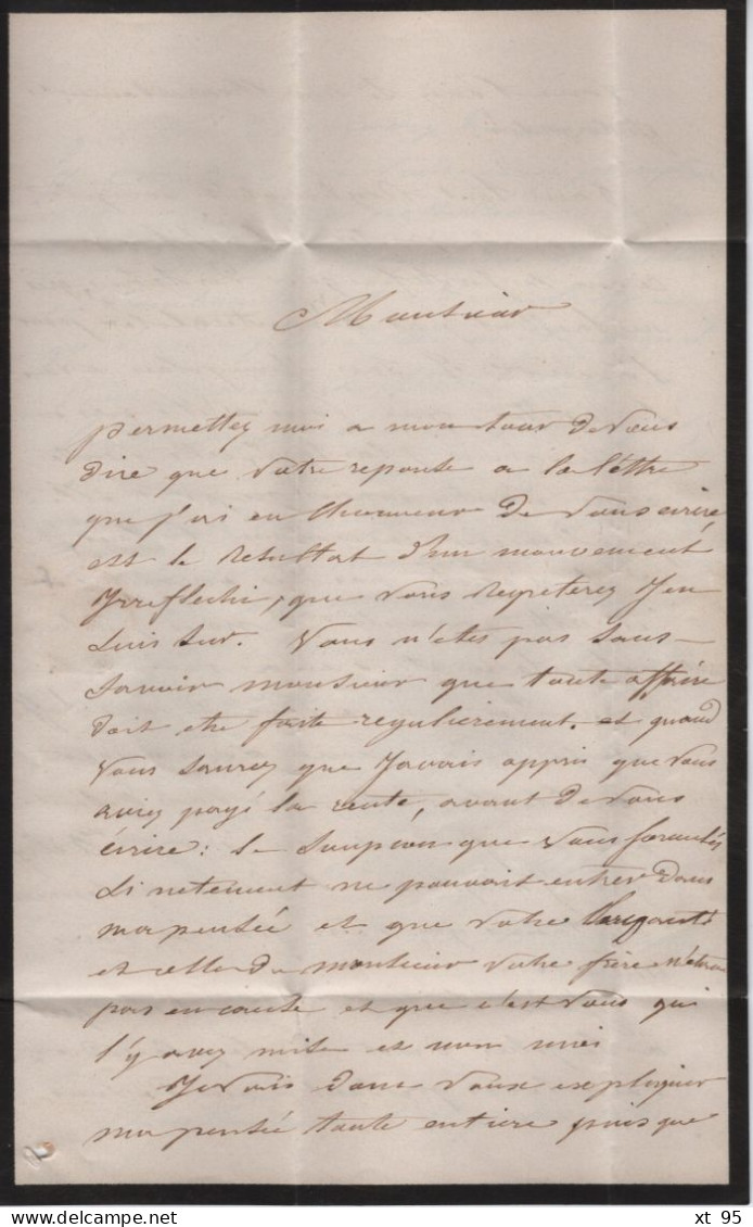Coutances - 48 - Manche - 1856 - Courrier Ecrit à Monthuchon - 1849-1876: Période Classique