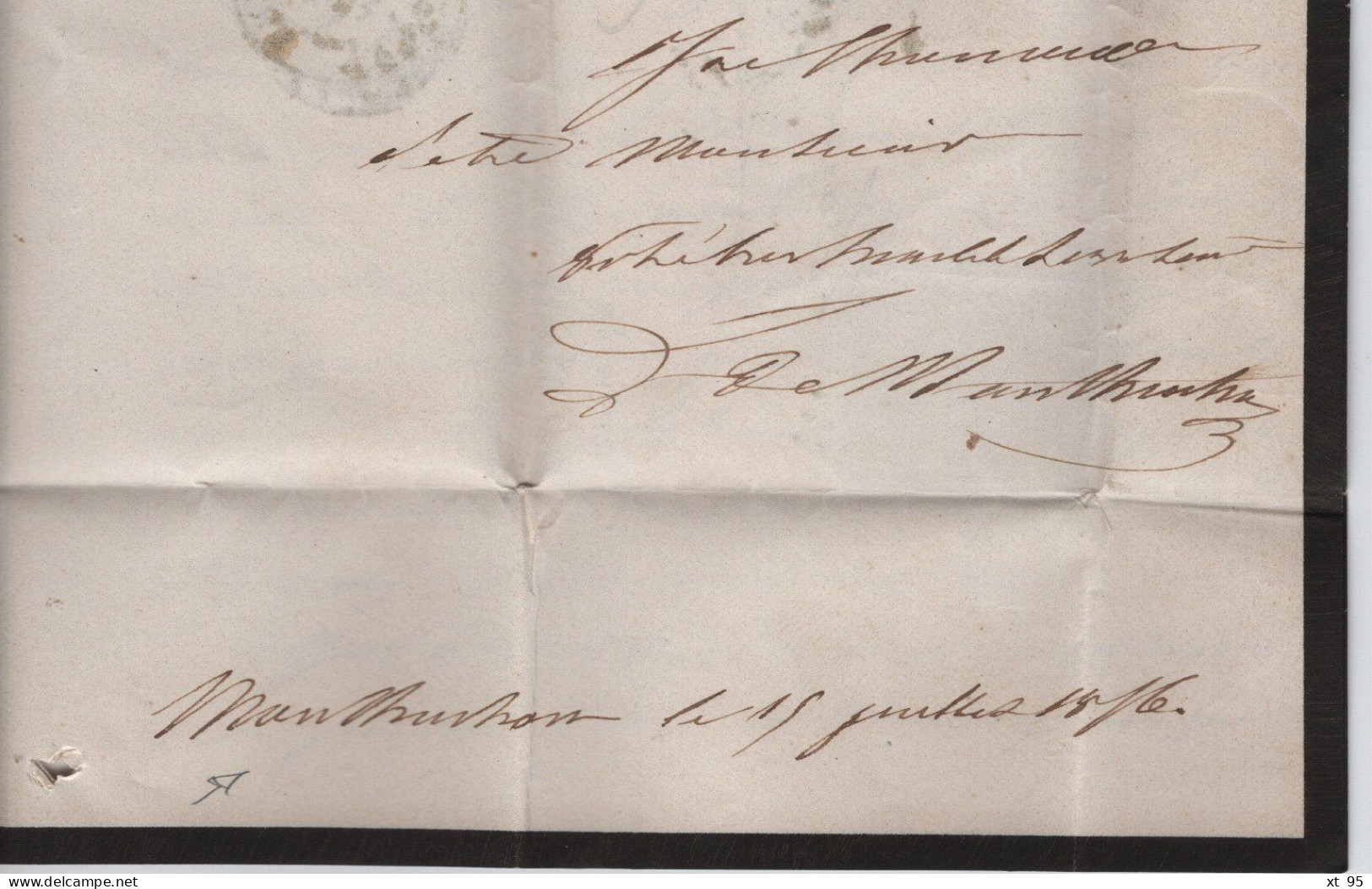 Coutances - 48 - Manche - 1856 - Courrier Ecrit à Monthuchon - 1849-1876: Periodo Clásico