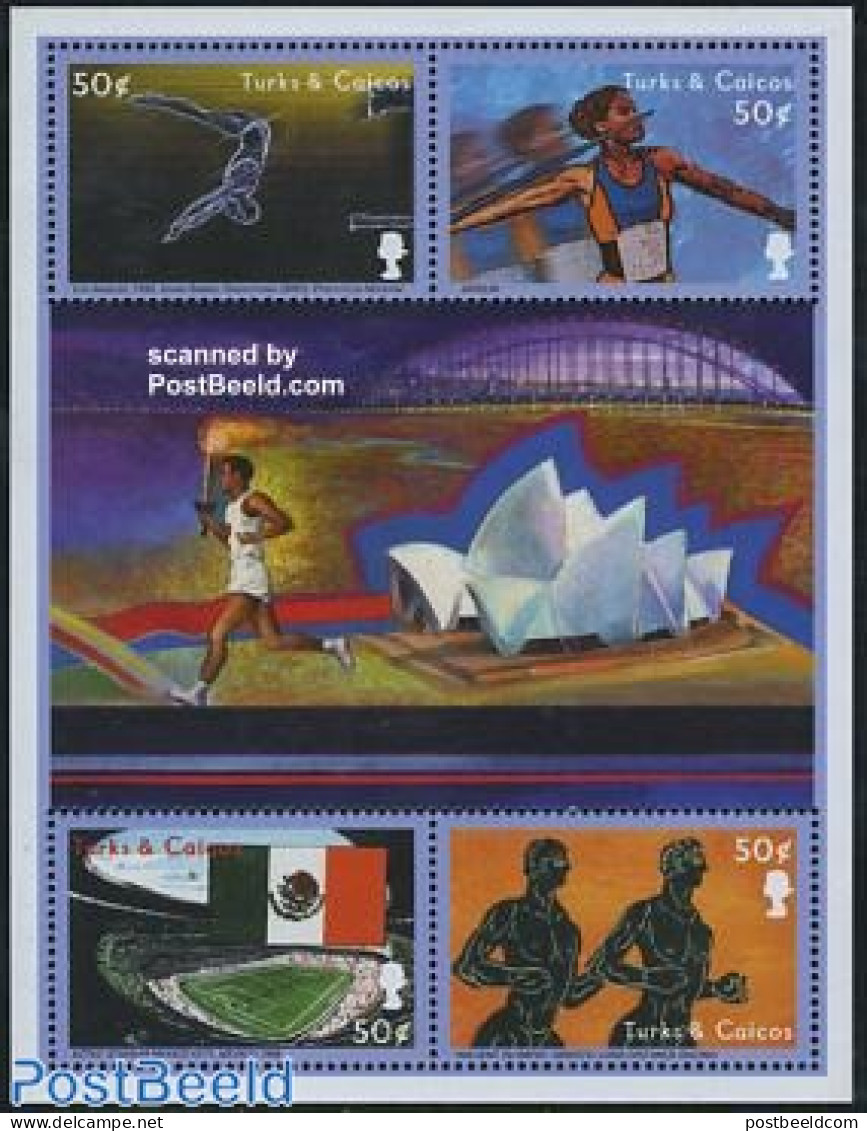 Turks And Caicos Islands 2000 Olympic Games 4v M/s, Mint NH, Sport - Athletics - Olympic Games - Athlétisme
