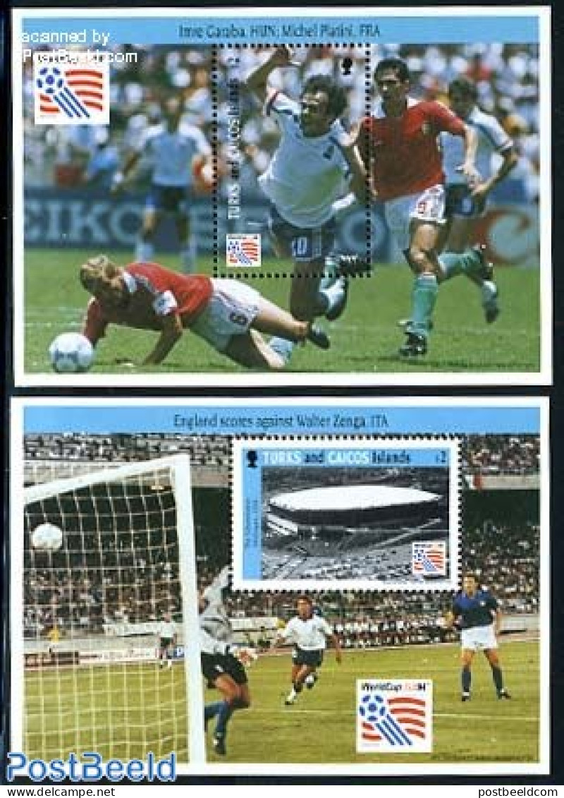 Turks And Caicos Islands 1994 World Cup Football 2 S/s, Mint NH, Sport - Football - Sonstige & Ohne Zuordnung