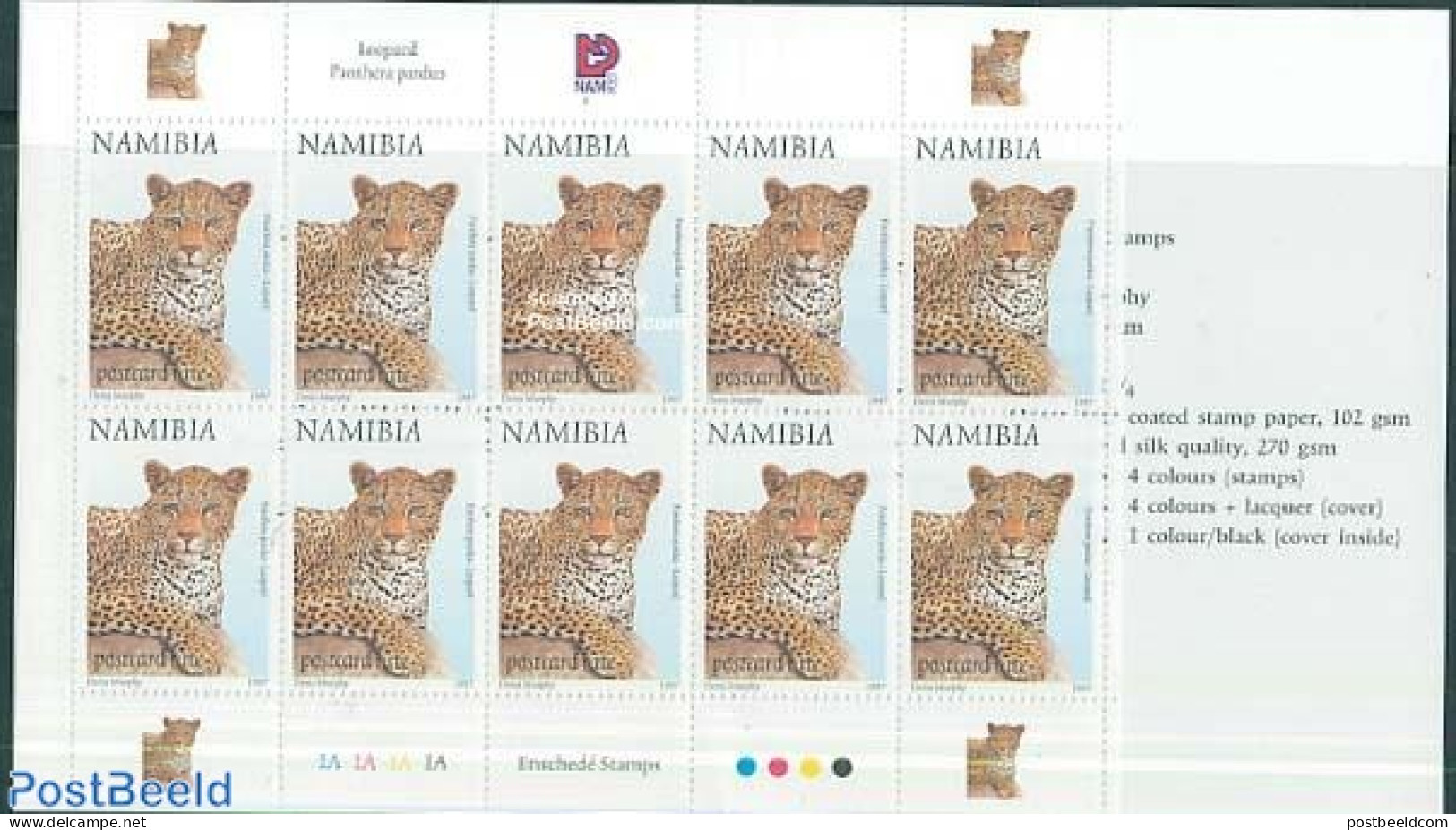 Namibia 1997 Leopard Booklet (gummed), Mint NH - Namibië (1990- ...)