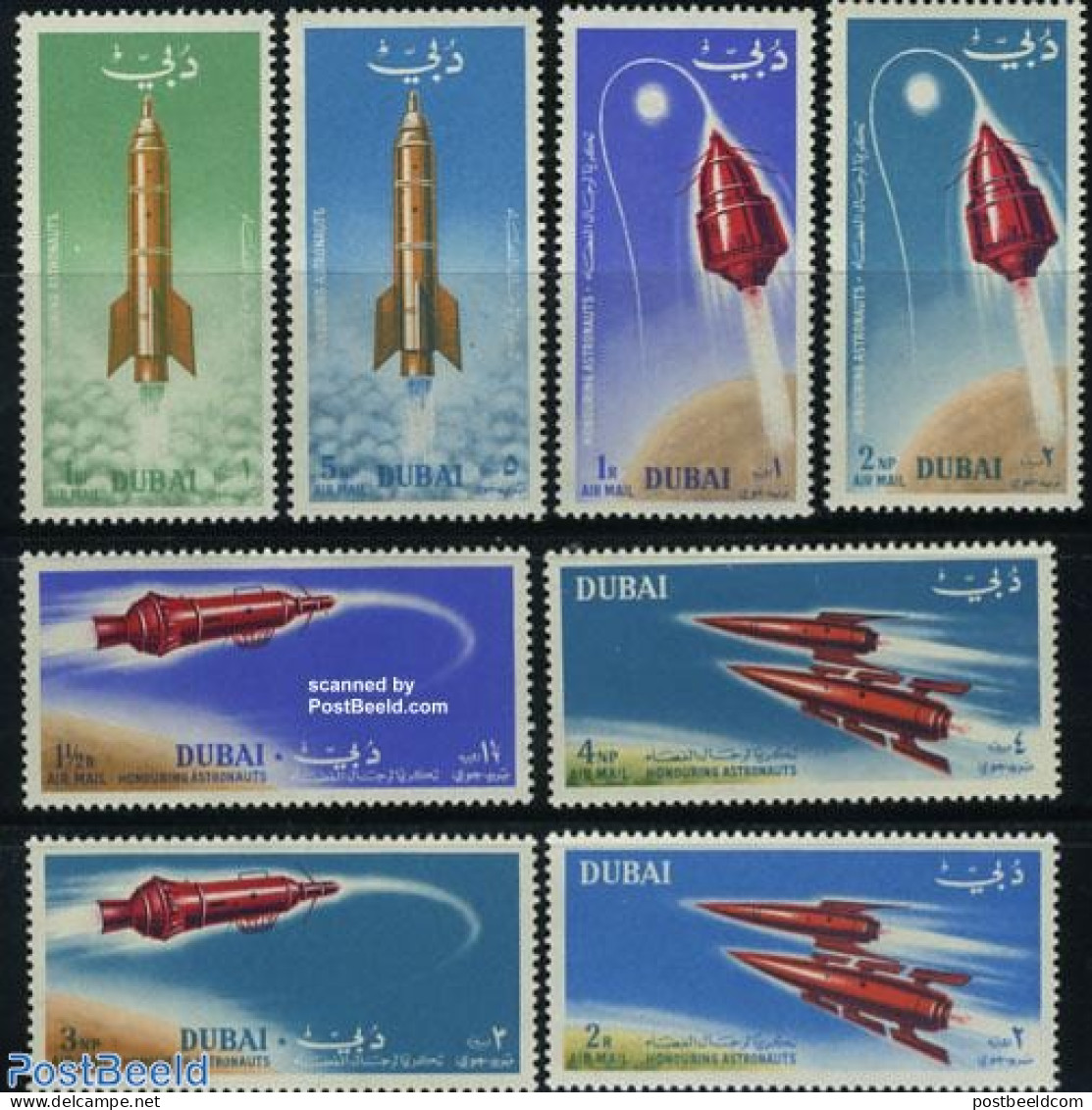 Dubai 1964 Space Flights 8v, Mint NH, Transport - Space Exploration - Dubai