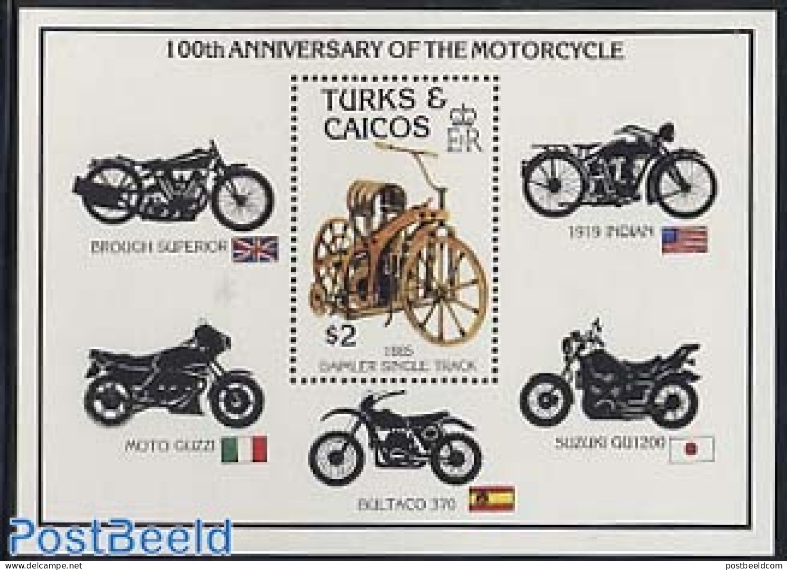 Turks And Caicos Islands 1985 Motor Cycles S/s, Mint NH, Transport - Motorcycles - Motos