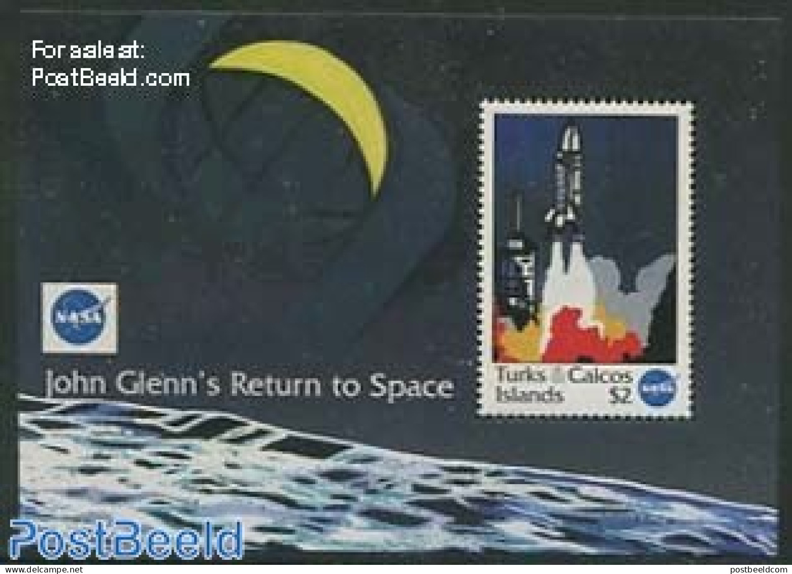 Turks And Caicos Islands 1998 Space Flight S/s, Mint NH, Transport - Space Exploration - Sonstige & Ohne Zuordnung