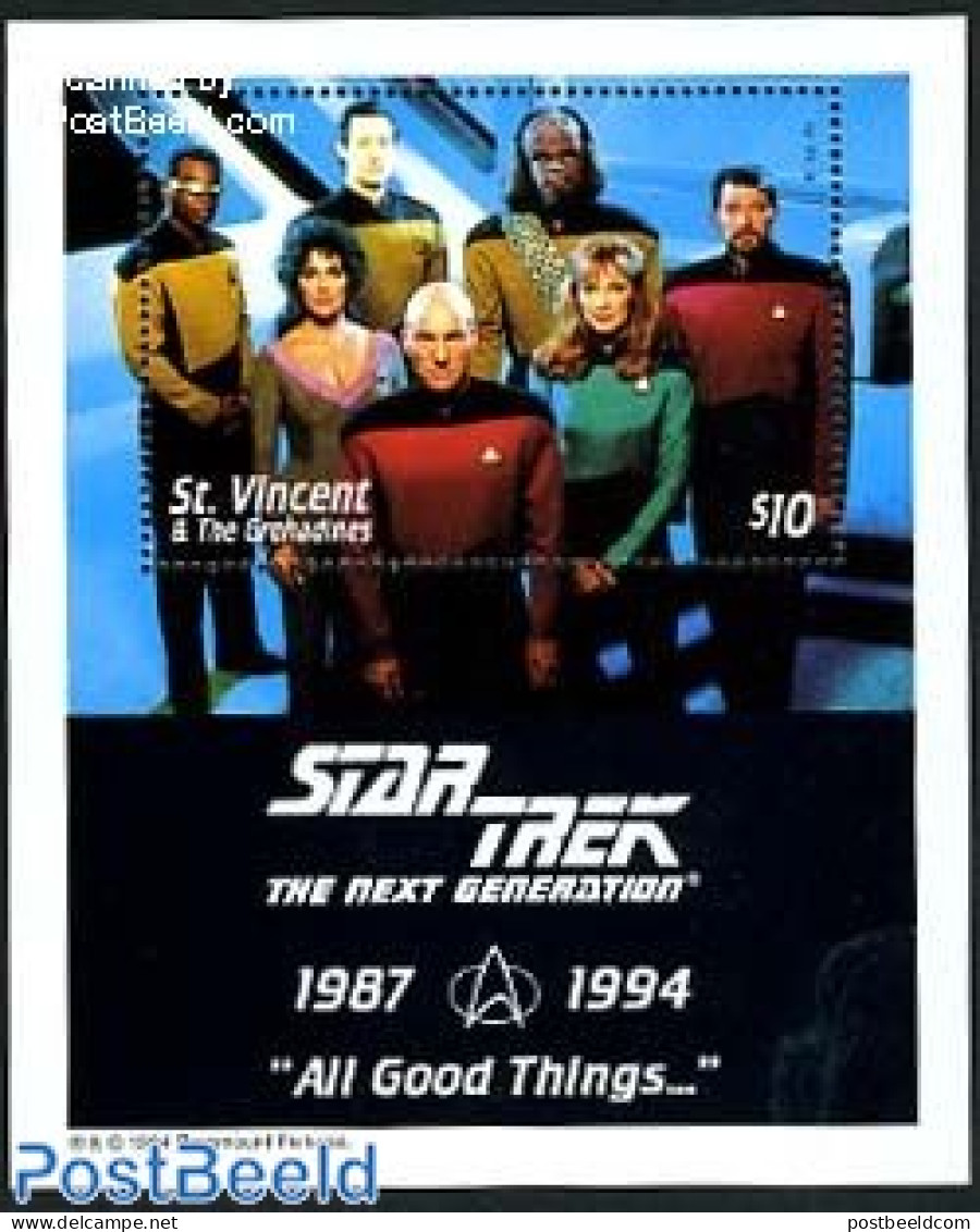 Saint Vincent 1994 Star Trek S/s, Mint NH, Performance Art - Film - Movie Stars - Art - Science Fiction - Kino