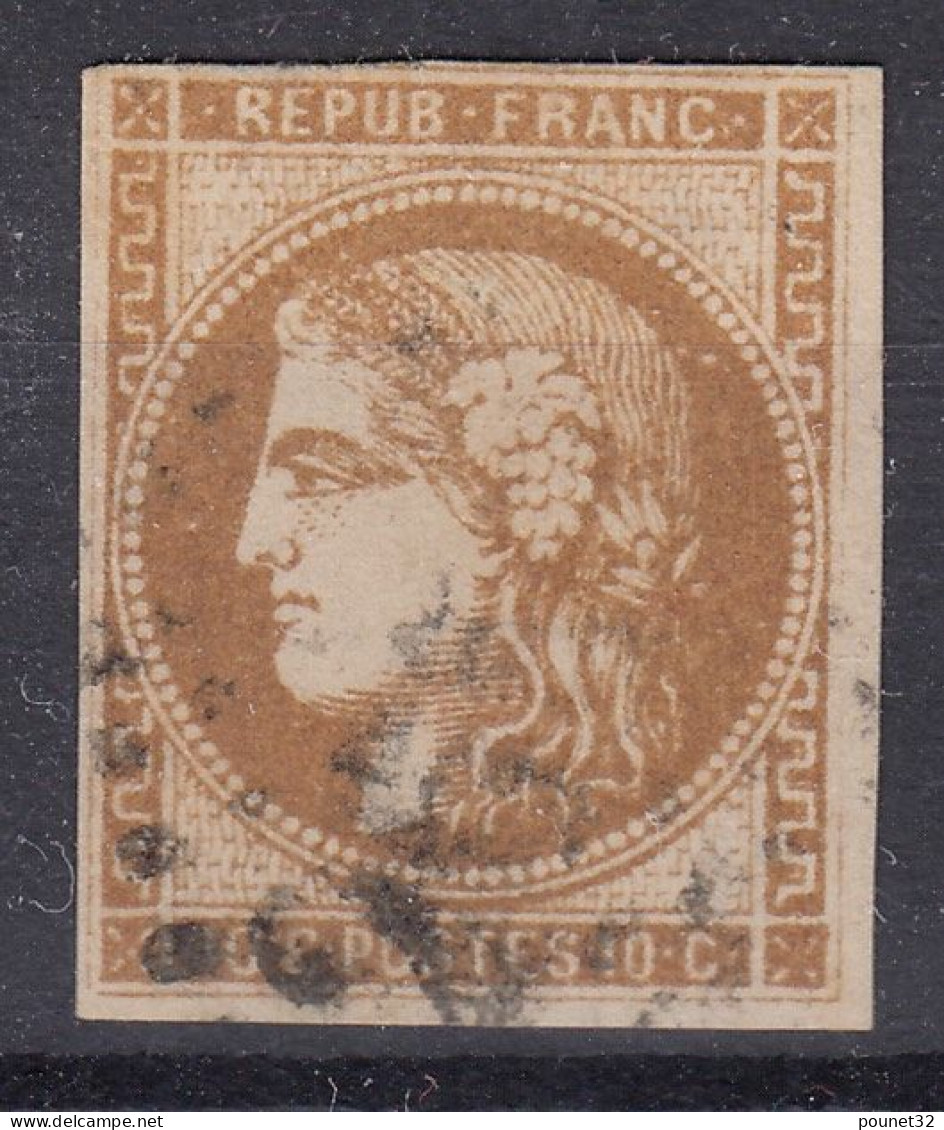 TIMBRE FRANCE BORDEAUX N° 43Aa BRUN CLAIR OBLITERE - A VOIR - COTE 90 € - 1870 Bordeaux Printing