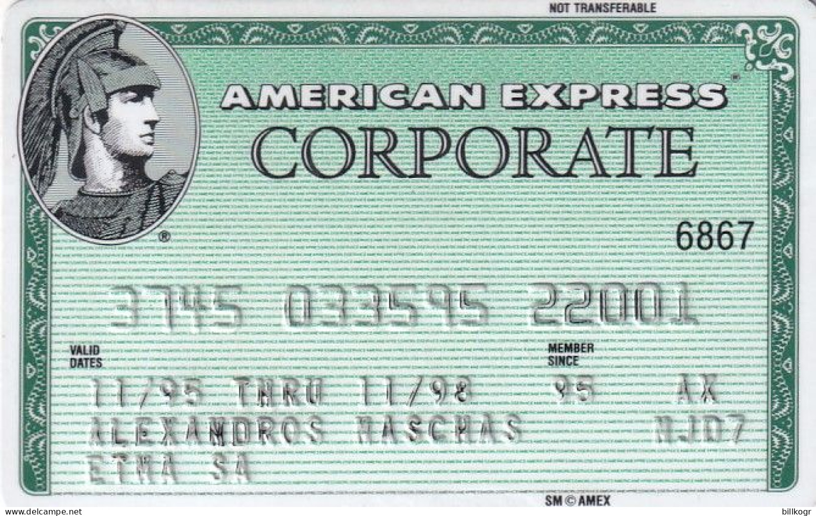 UK - American Express Bank, Corporate Card, Used - Cartes De Crédit (expiration Min. 10 Ans)