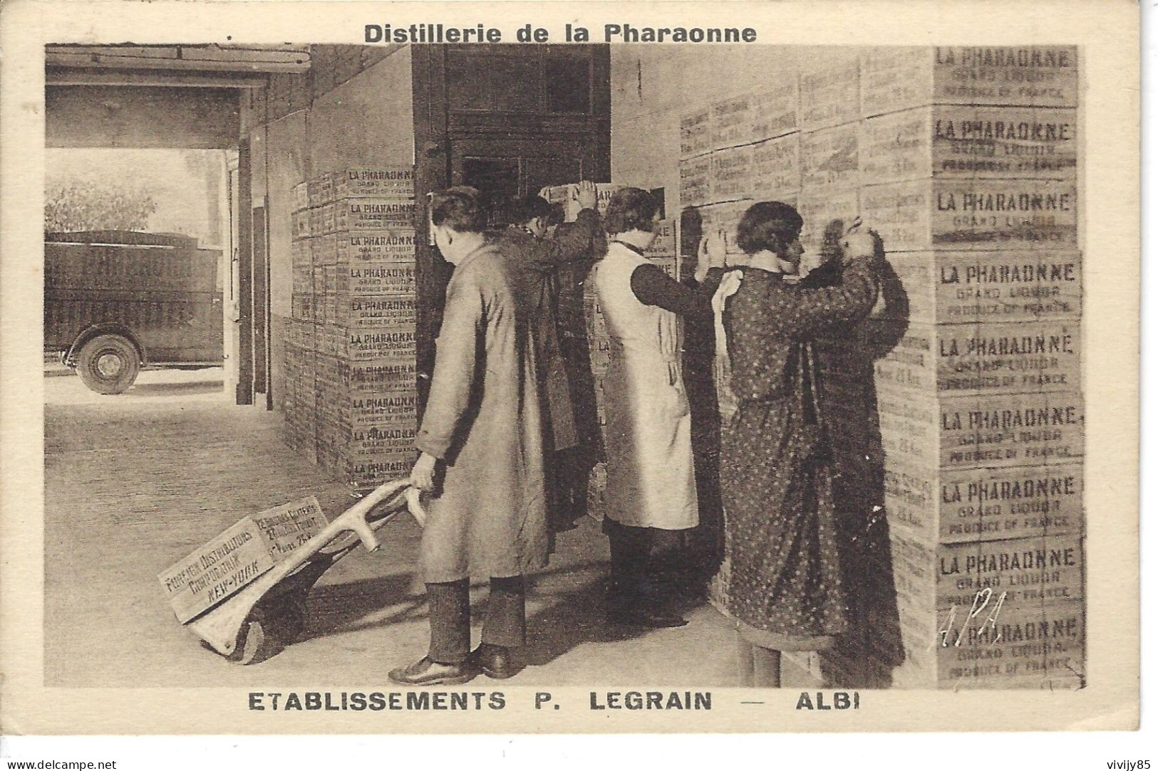 81 - ALBI - T.Belle Vue Animée De La Distillerie De La Pharaonne - " Avis De Passage " -Etablissements P. Legrain - Albi