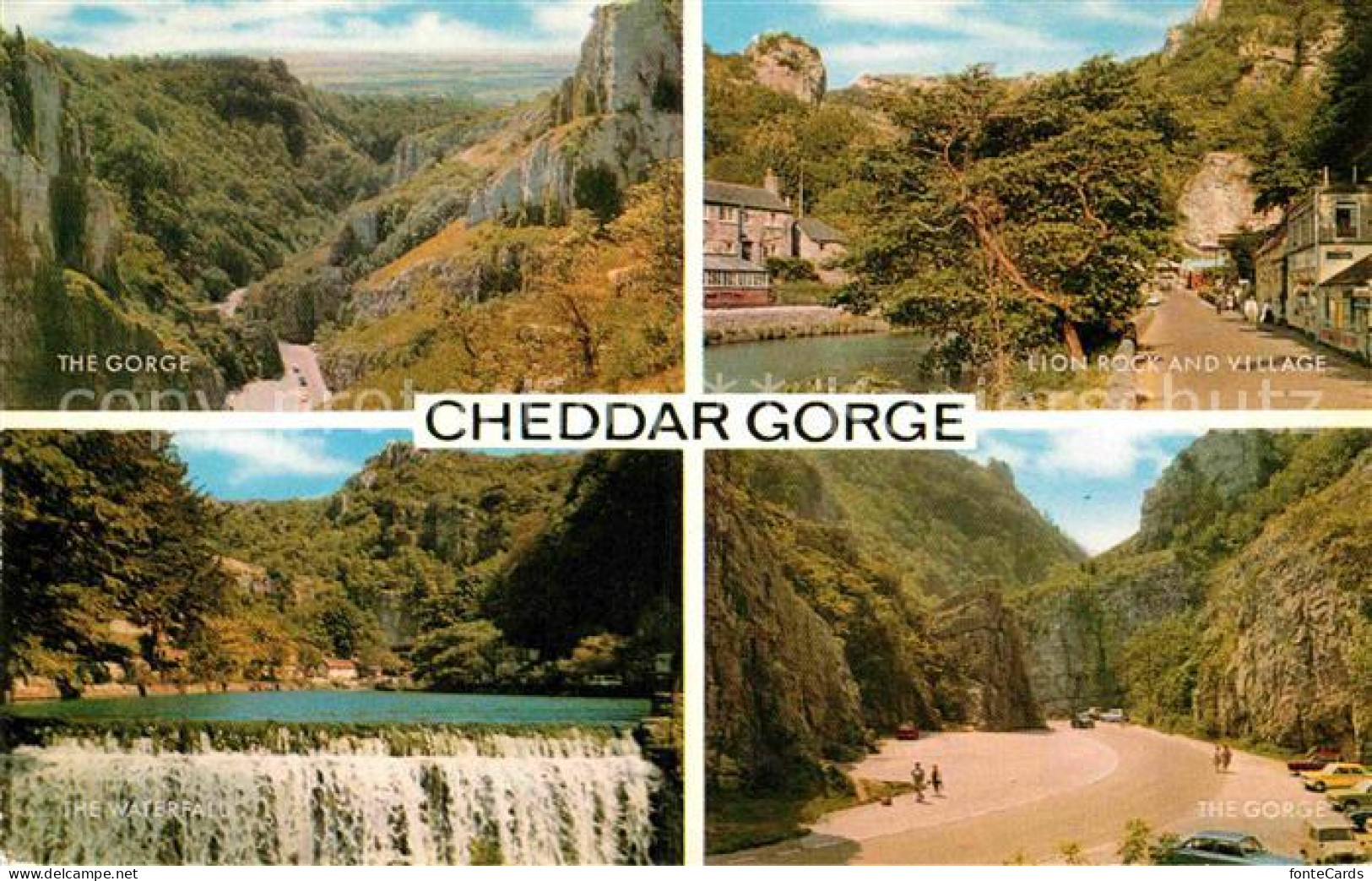 72859334 Cheddar The Gorge Lion Rock And Village The Waterfall  - Other & Unclassified