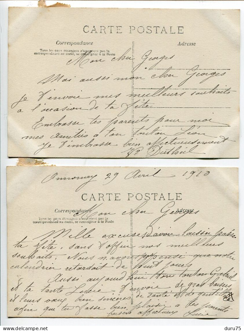 LOT 2 CPA Ecrites En 1910 * Petite Fille Au Chapeau Haut De Forme Fumant La Pipe - Humorkaarten