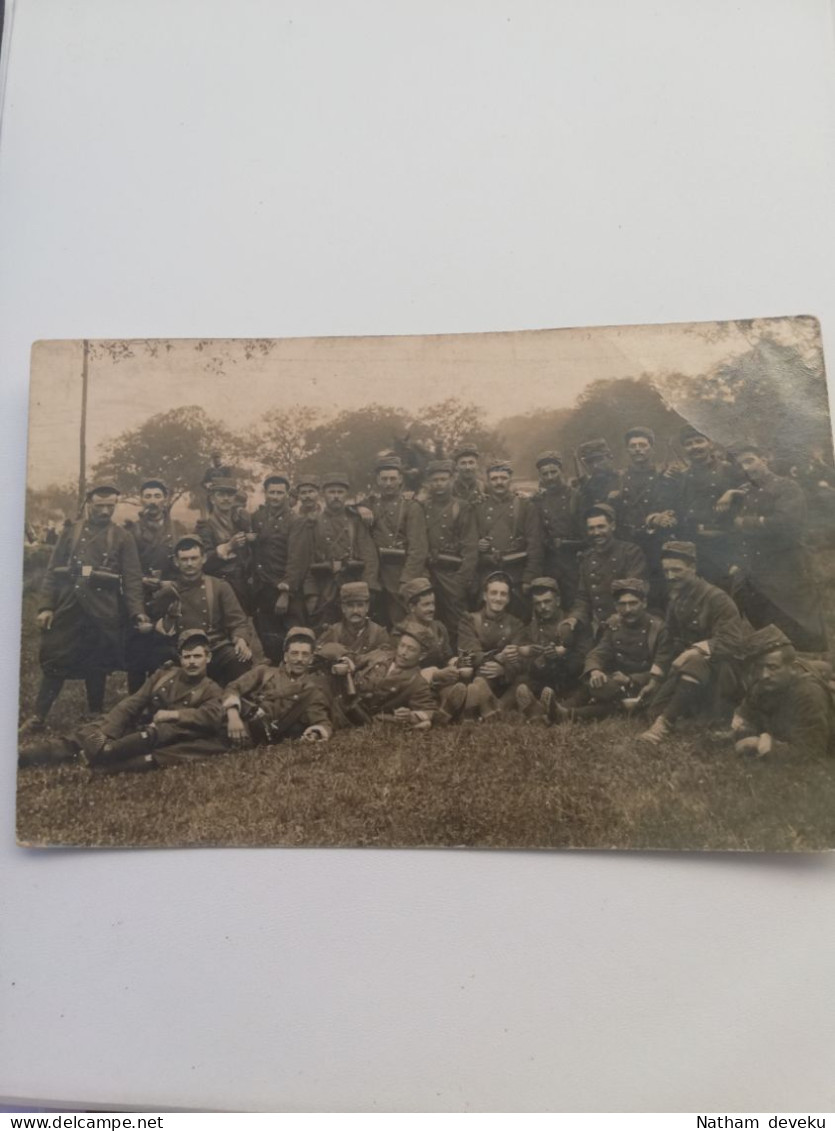 Carte Photo Groupe De Soldats - Weltkrieg 1914-18