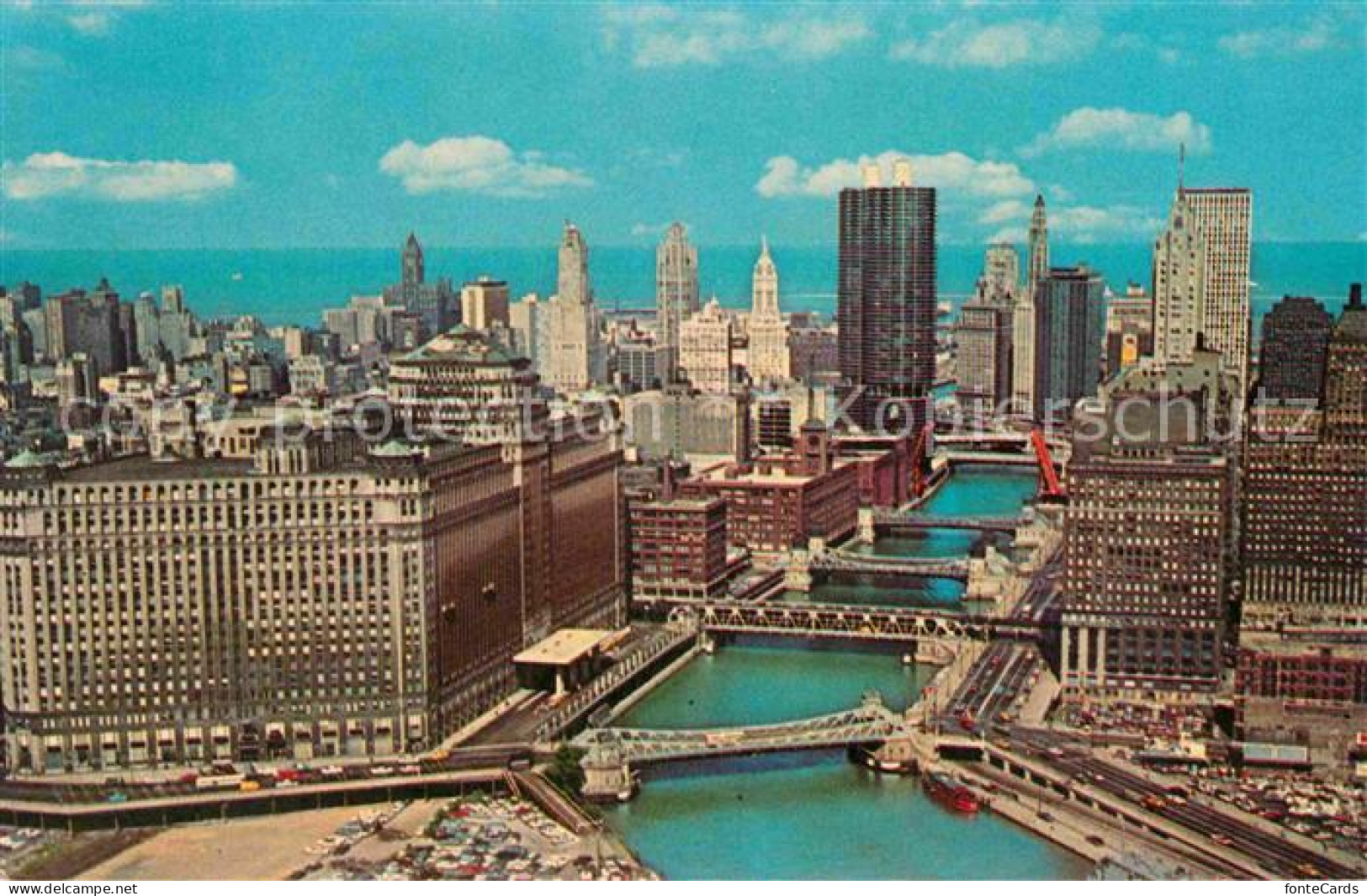 72854875 Chicago_Illinois Chicago River Skyscrapers Looking Towards Lake Michiga - Sonstige & Ohne Zuordnung