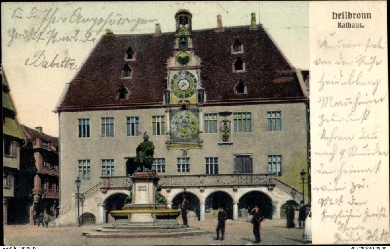 CPA Heilbronn Am Neckar, Rathaus, Astronomische Uhr, Denkmal - Autres & Non Classés