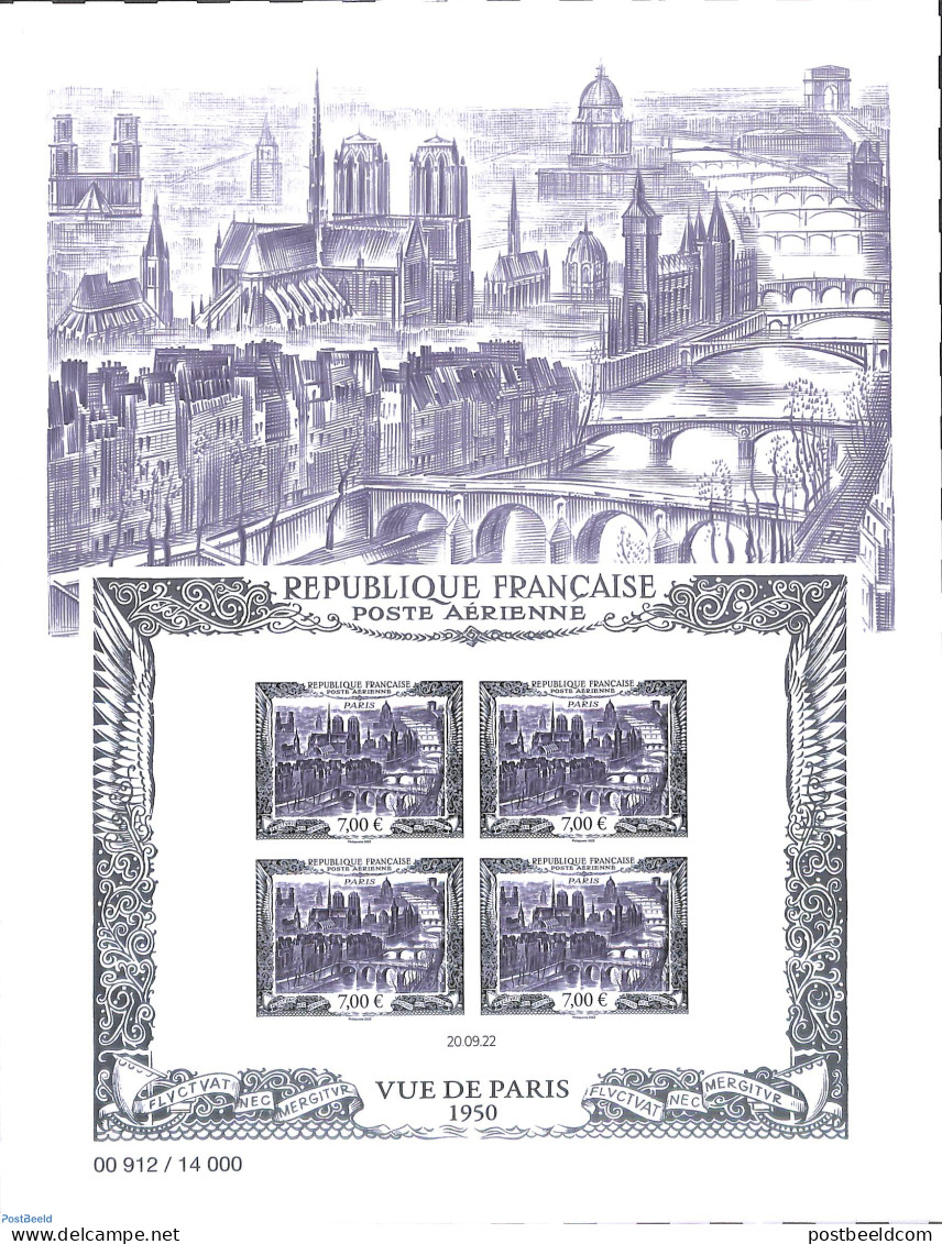 France 2022 Vue De Paris M/s, Mint NH, Stamps On Stamps - Art - Bridges And Tunnels - Nuovi