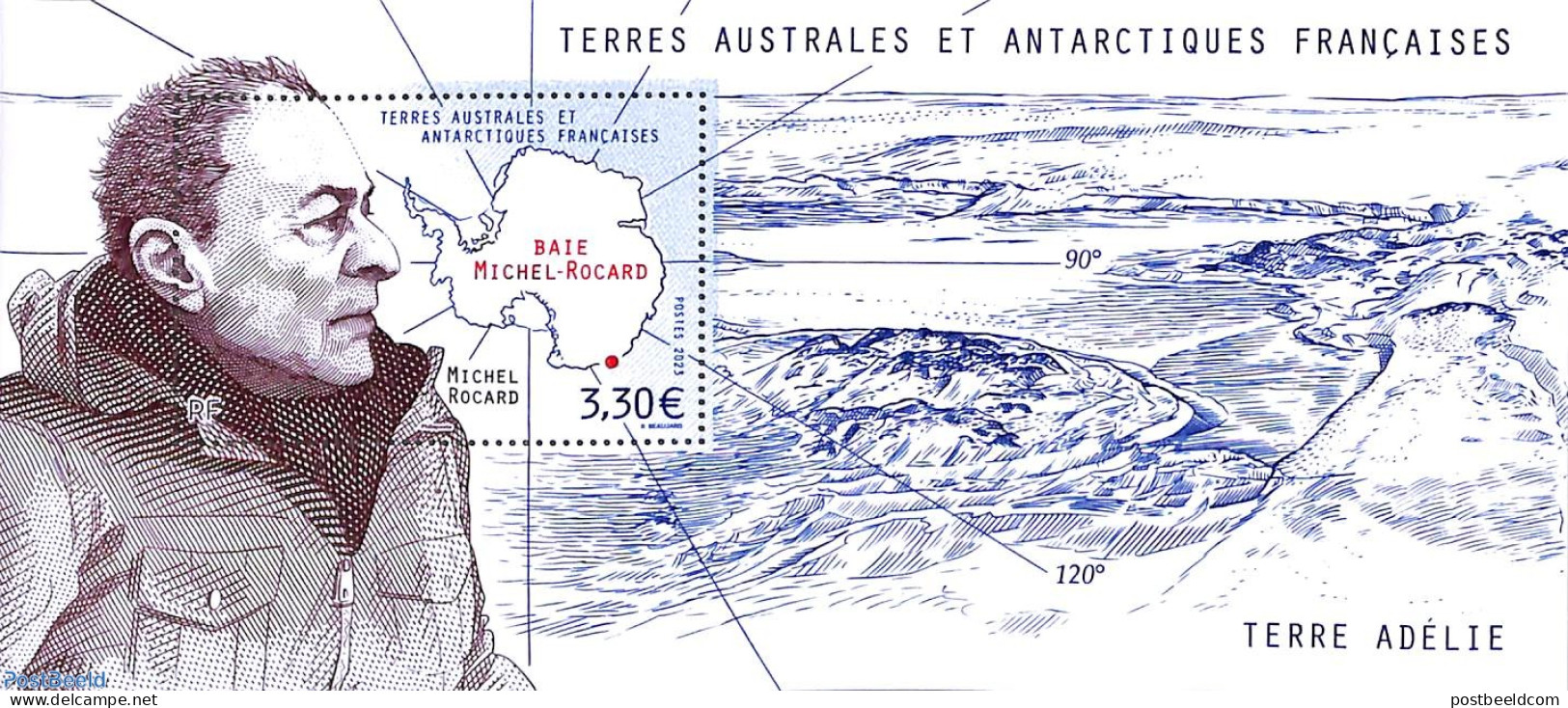 French Antarctic Territory 2023 Baie Michel Rocard S/s, Mint NH, Various - Maps - Unused Stamps