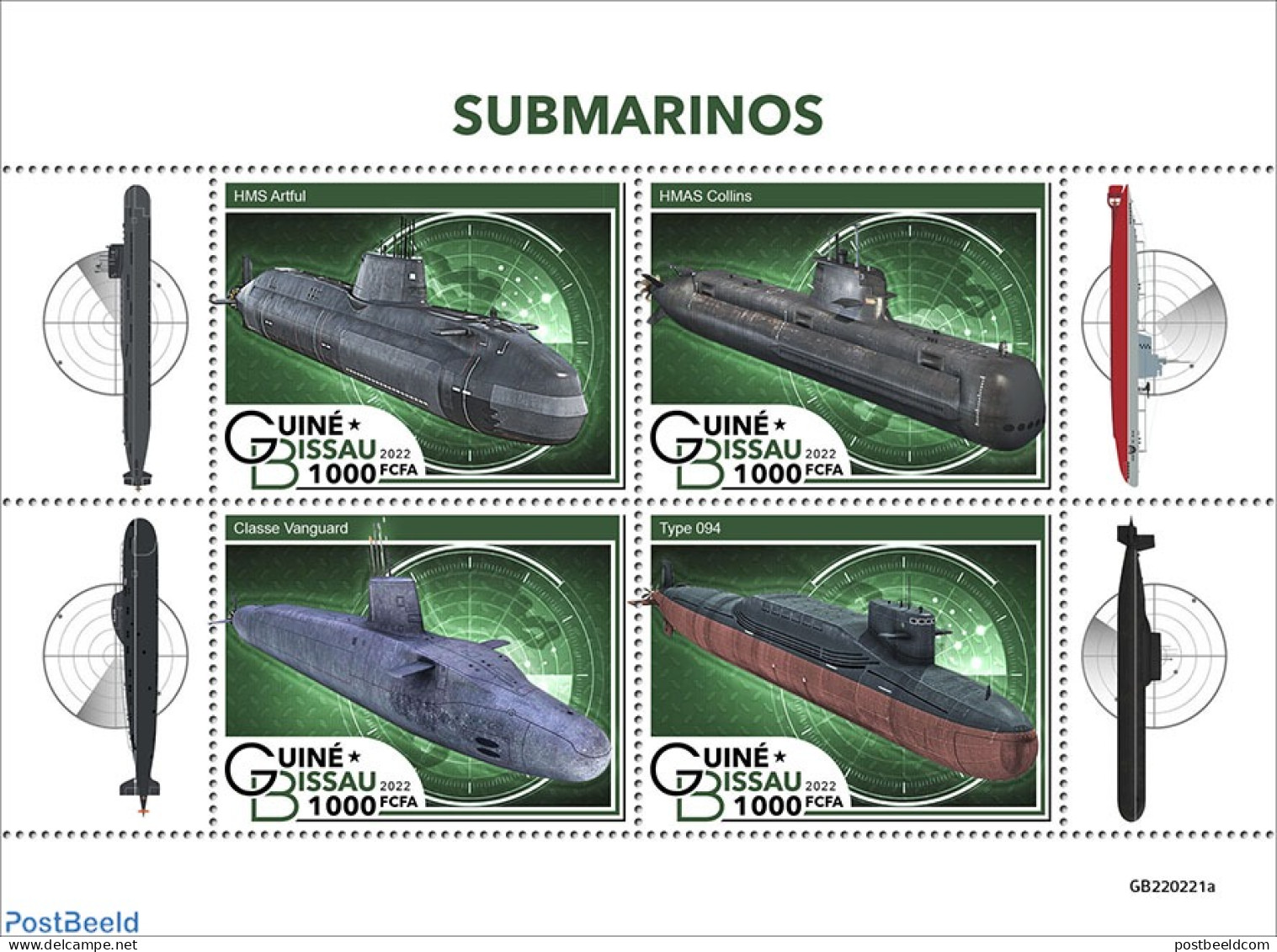 Guinea Bissau 2022 Submarines, Mint NH, Transport - Ships And Boats - Ships