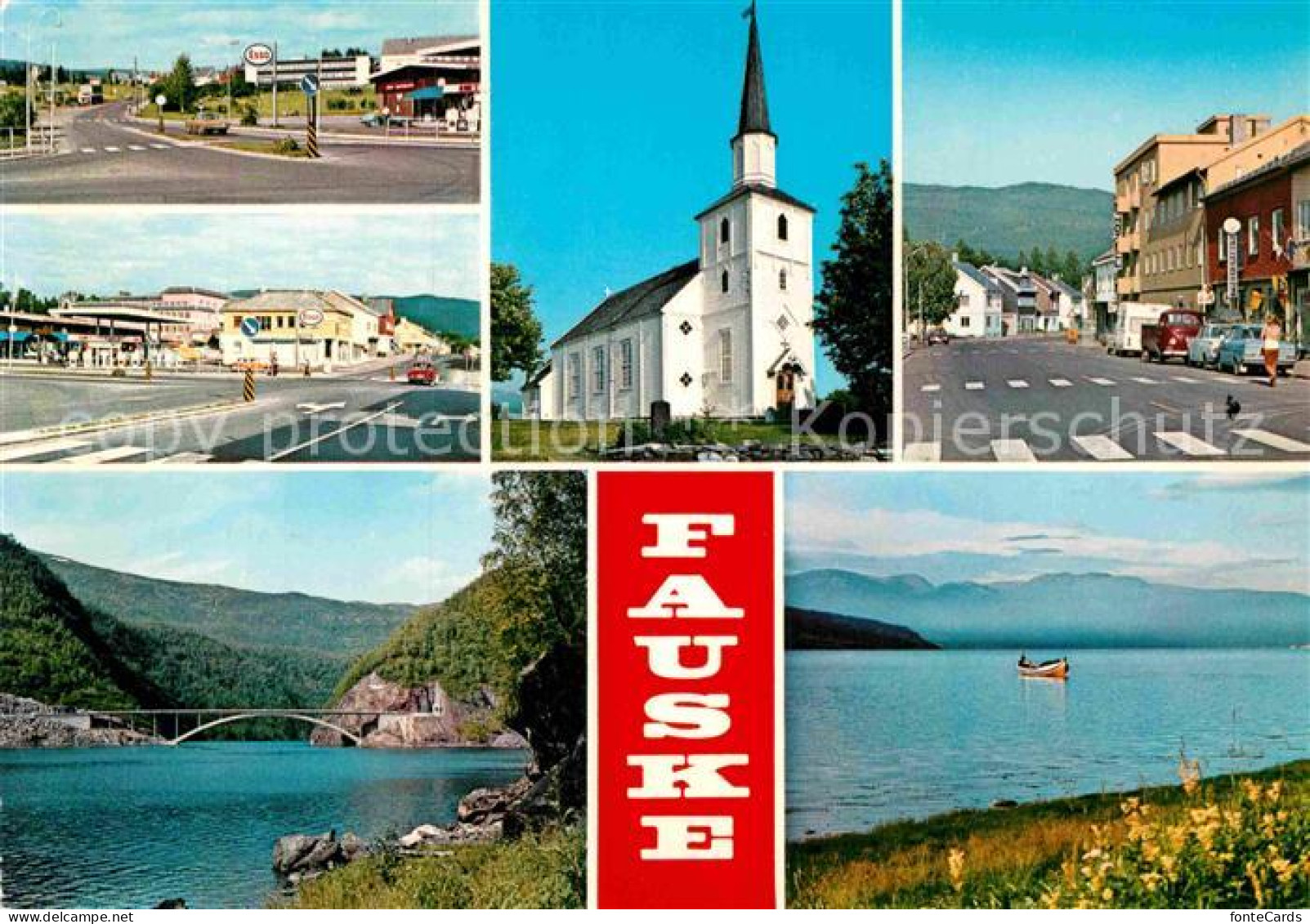 72853625 Fauske Kirche Panorama Bruecke Tankstelle Fauske - Norvegia