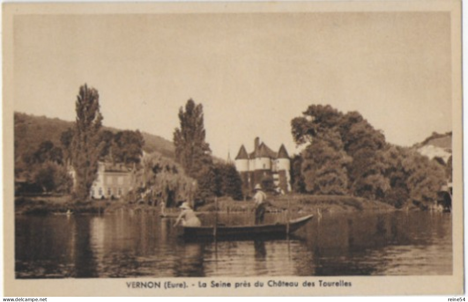 27 VERNON (Eure) La Seine Près Du Château Des Tourelles CPA Circulé  Edit G. André (pêcheur Bateau) - Vernon