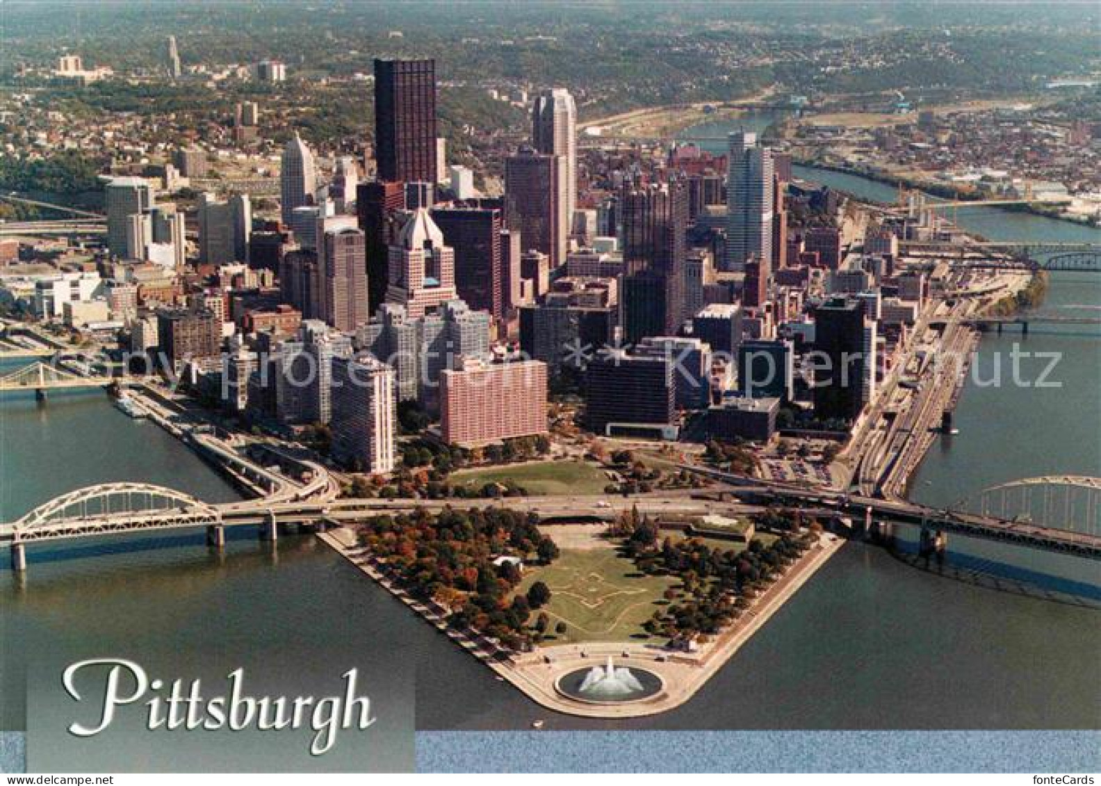 72851051 Pittsburgh Fliegeraufnahme Golden Triangle Point State Park Pittsburgh - Sonstige & Ohne Zuordnung