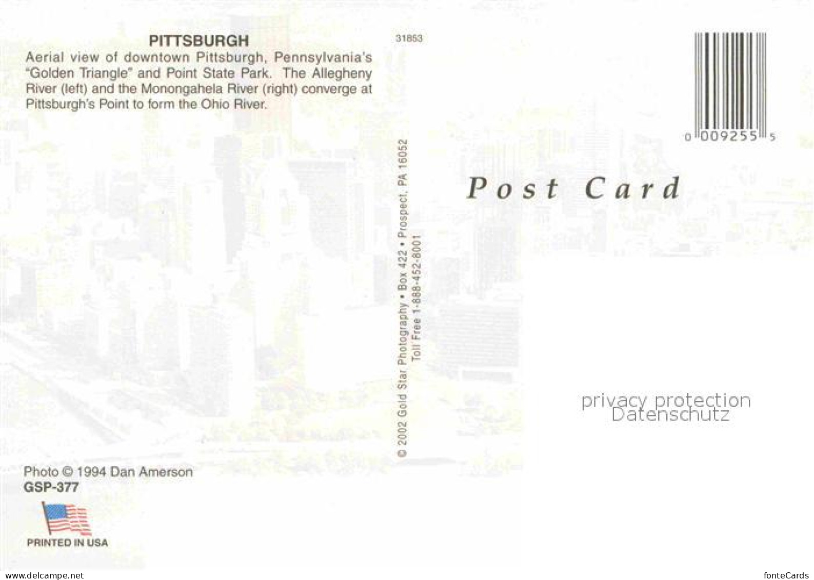 72851051 Pittsburgh Fliegeraufnahme Golden Triangle Point State Park Pittsburgh - Other & Unclassified