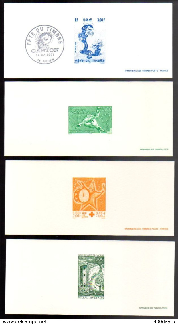 Lot De 8 Gravures. (Gaston Lagaffe; Judo; Croix Rouge; Millau; Artistes De Cinéma; Dieppe; St-Dié; Tunnel Manche  ). - Documents De La Poste