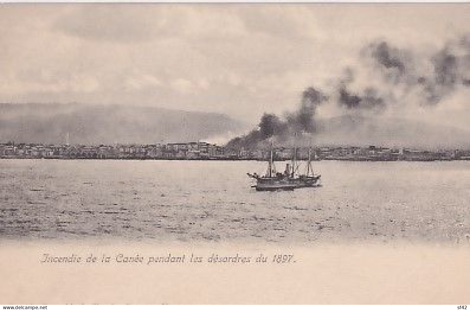 INCENDIE DE LA CANEE PENDANT LES DESORDRES  DU 1897       PRECURSEUR - Greece