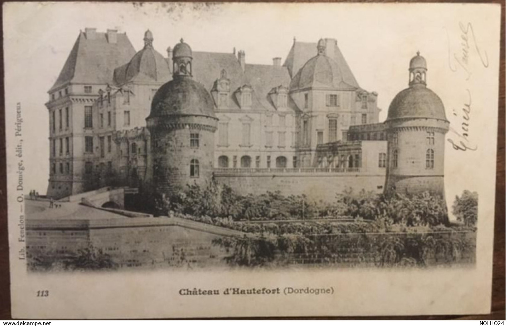 Cpa 24 Dordogne, Château D'Hautefort, éd Domège, Dos Simple, écrite En 1903 - Hautefort