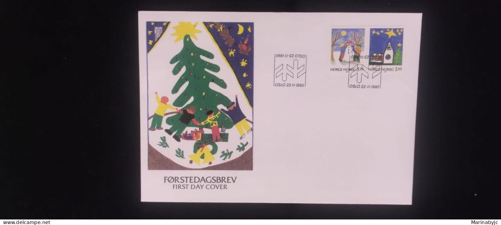 C) 1990. NORWAY. FDC CHRISTMAS CELEBRATION. DOUBLE STAMP. XF - Andere & Zonder Classificatie