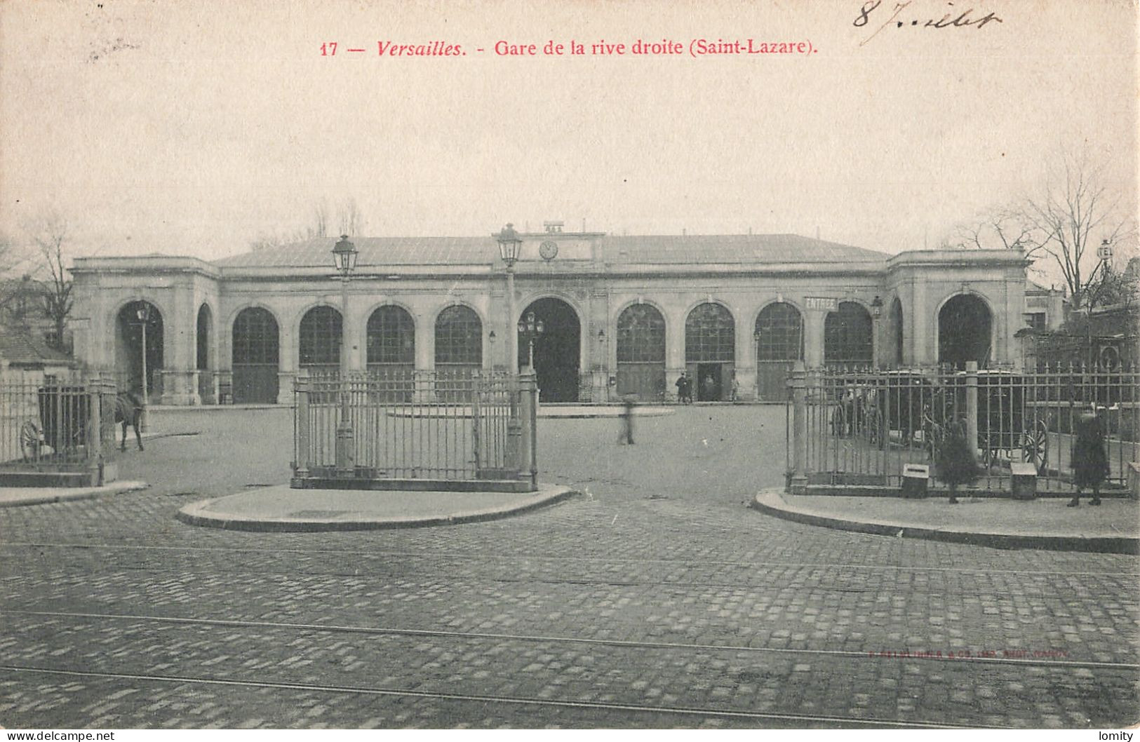 78 Versailles Gare De La Rive Droite Saint Lazare CPA - Versailles