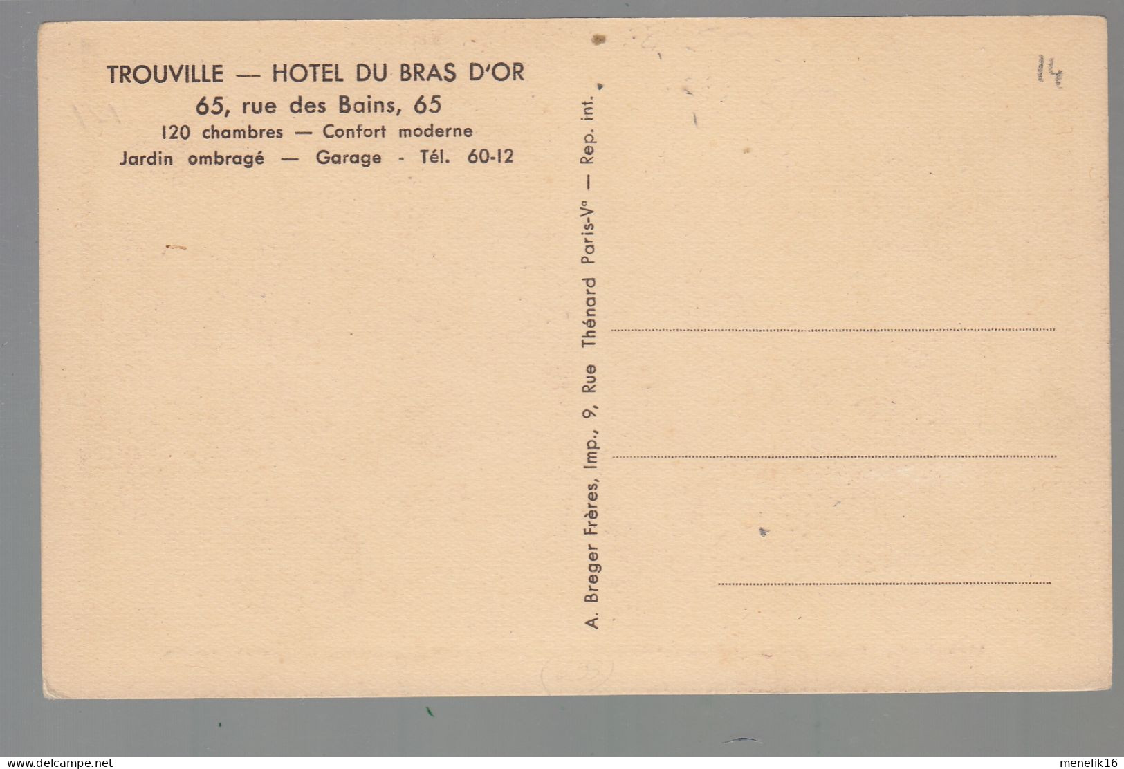 CP - 14 - Trouville-sur-Mer - Hôtel Du Bras - Rue Des Bains - Trouville