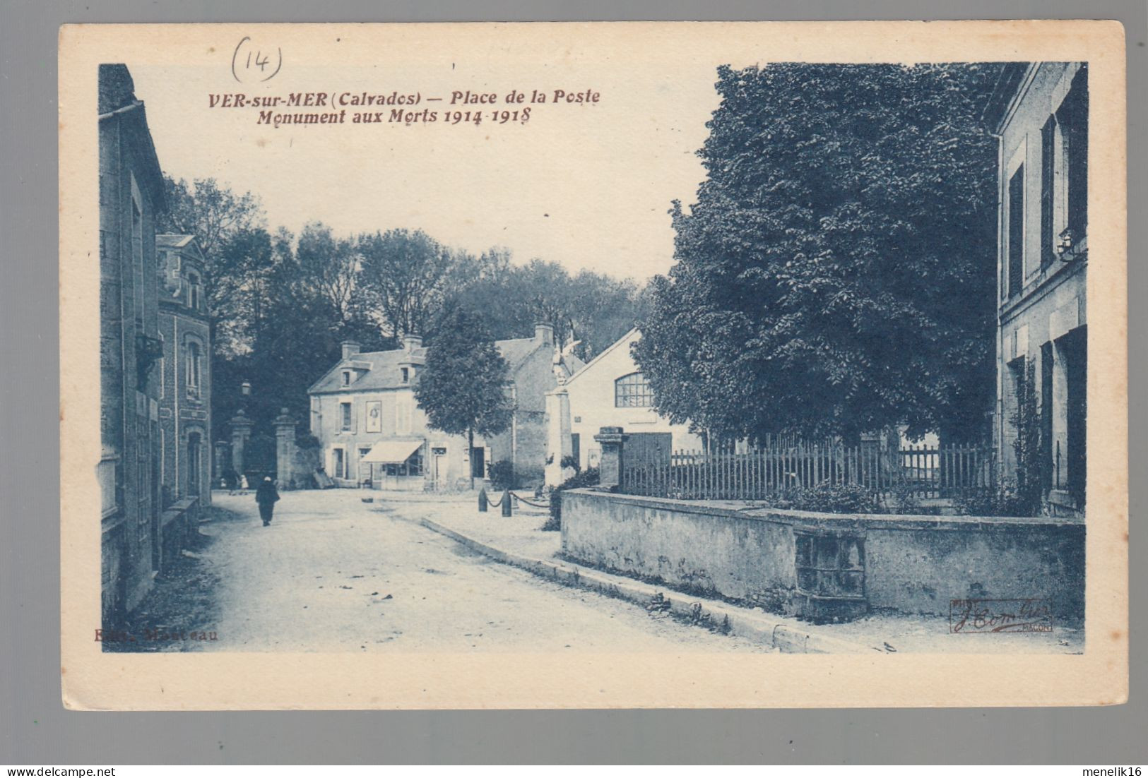 CP - 14 - Ver-sur-Mer - Place De La Poste - Monument Aux Morts - Altri & Non Classificati