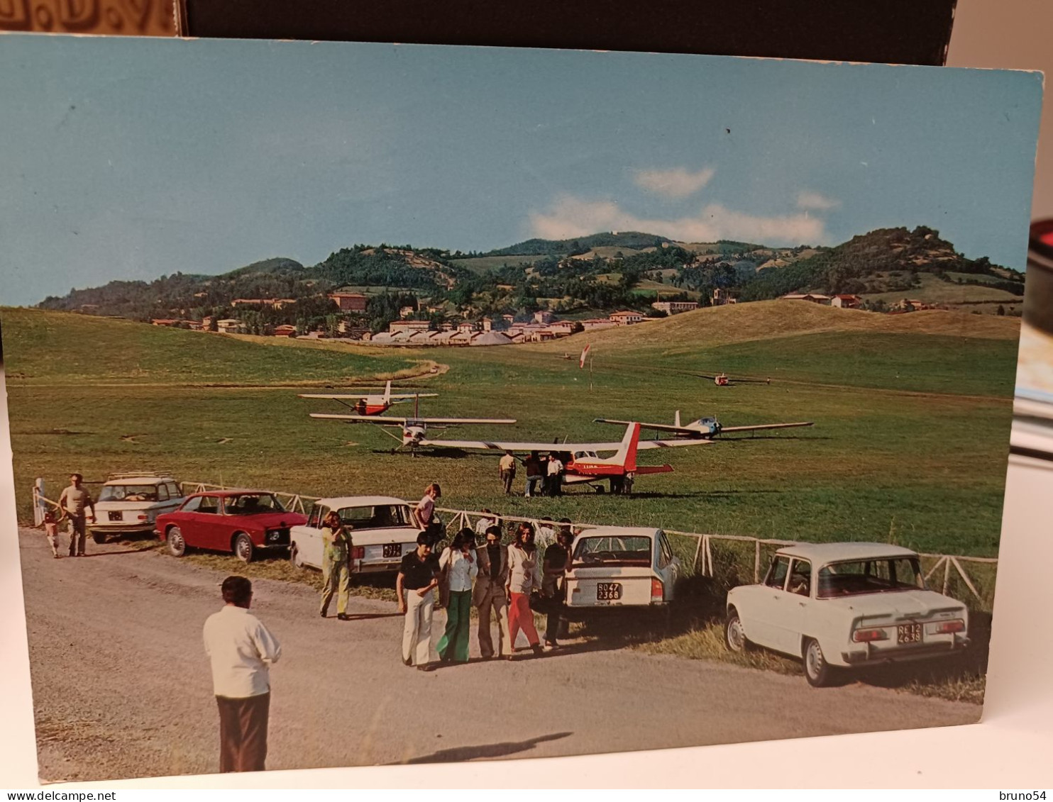 Cartolina Pavullo Nel Frignano Provincia Modena Campo D'aviazione 1979, Auto Alfa Romeo Giulia - Modena