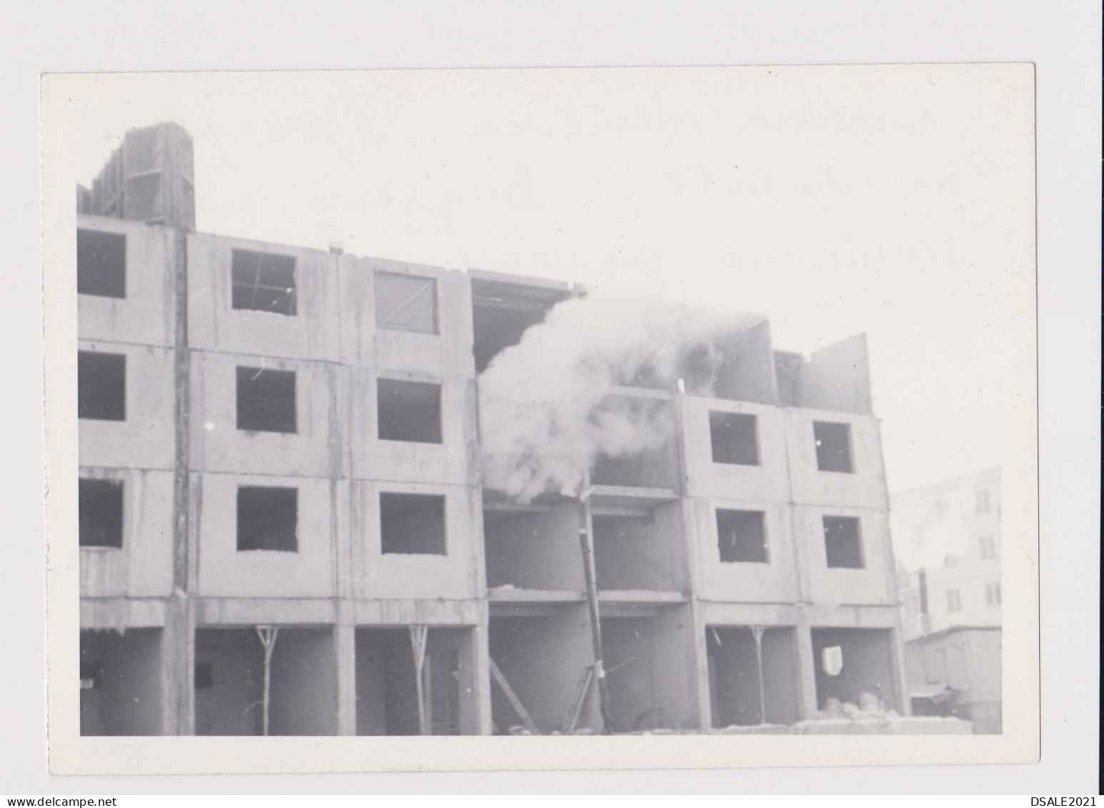 Panel Building In Construction, Scene, Odd Vintage Orig Photo 12.9x9.2cm. (34444) - Voorwerpen