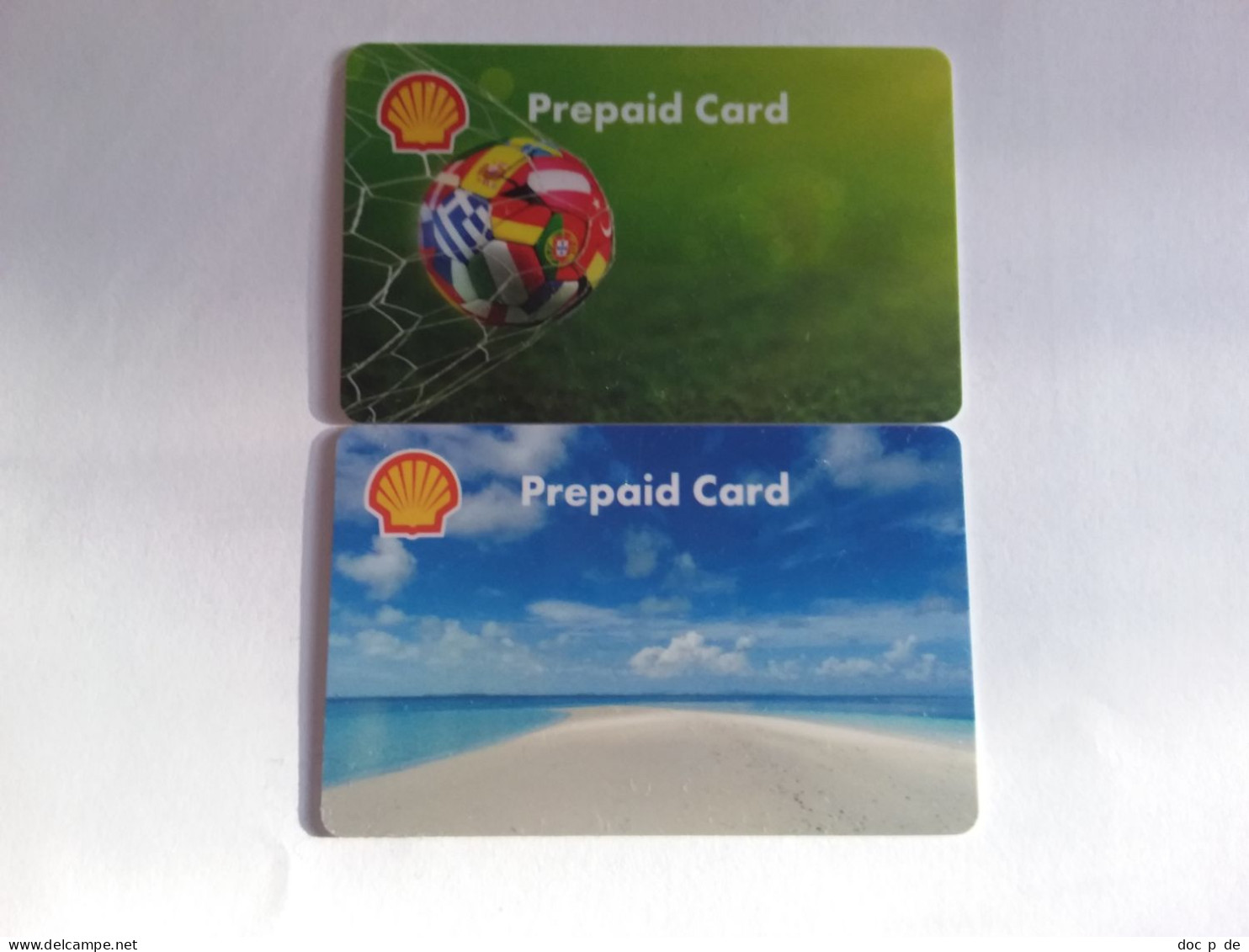 Germany - 2 Cards - Shell Petrol Station - Soccer Fussball Beach - Carte Cadeau - Gift Card - Cartes Cadeaux