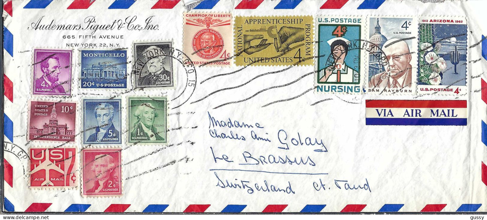 ETATS UNIS Ca.1967: LSC Ill. De New York Pour Le Brassus (Suisse) - Cartas & Documentos