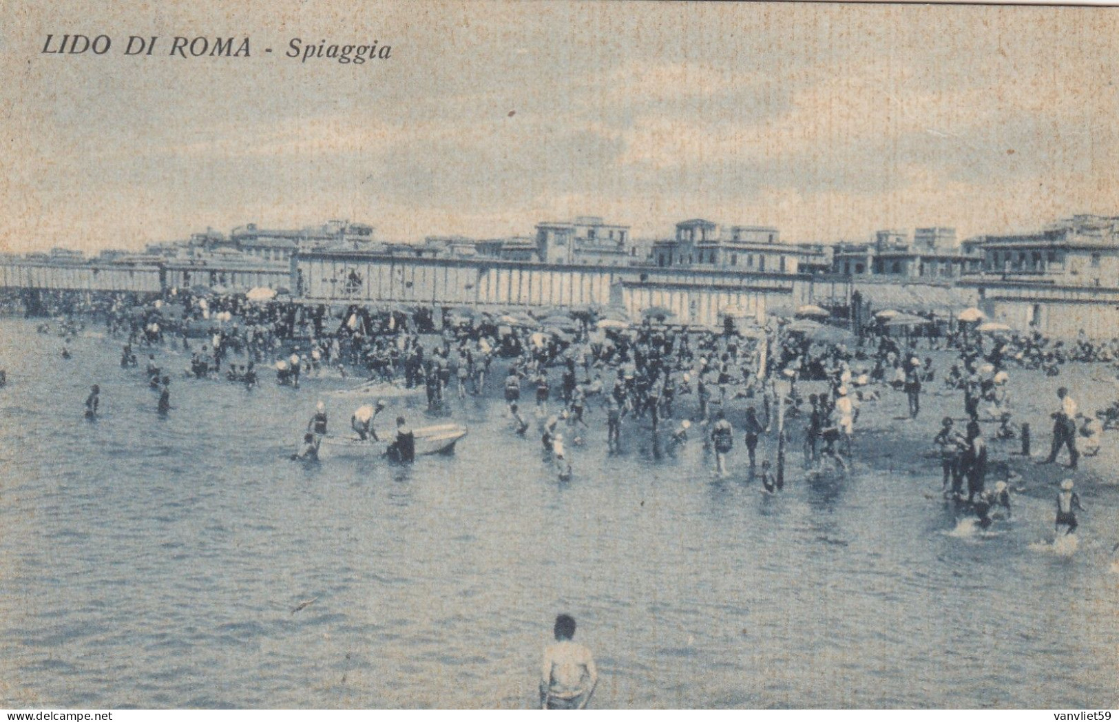 LIDO DI ROMA-ROMA-SPIAGGIA- CARTOLINA  VIAGGIATA IL 01-7-1936 - Altri & Non Classificati