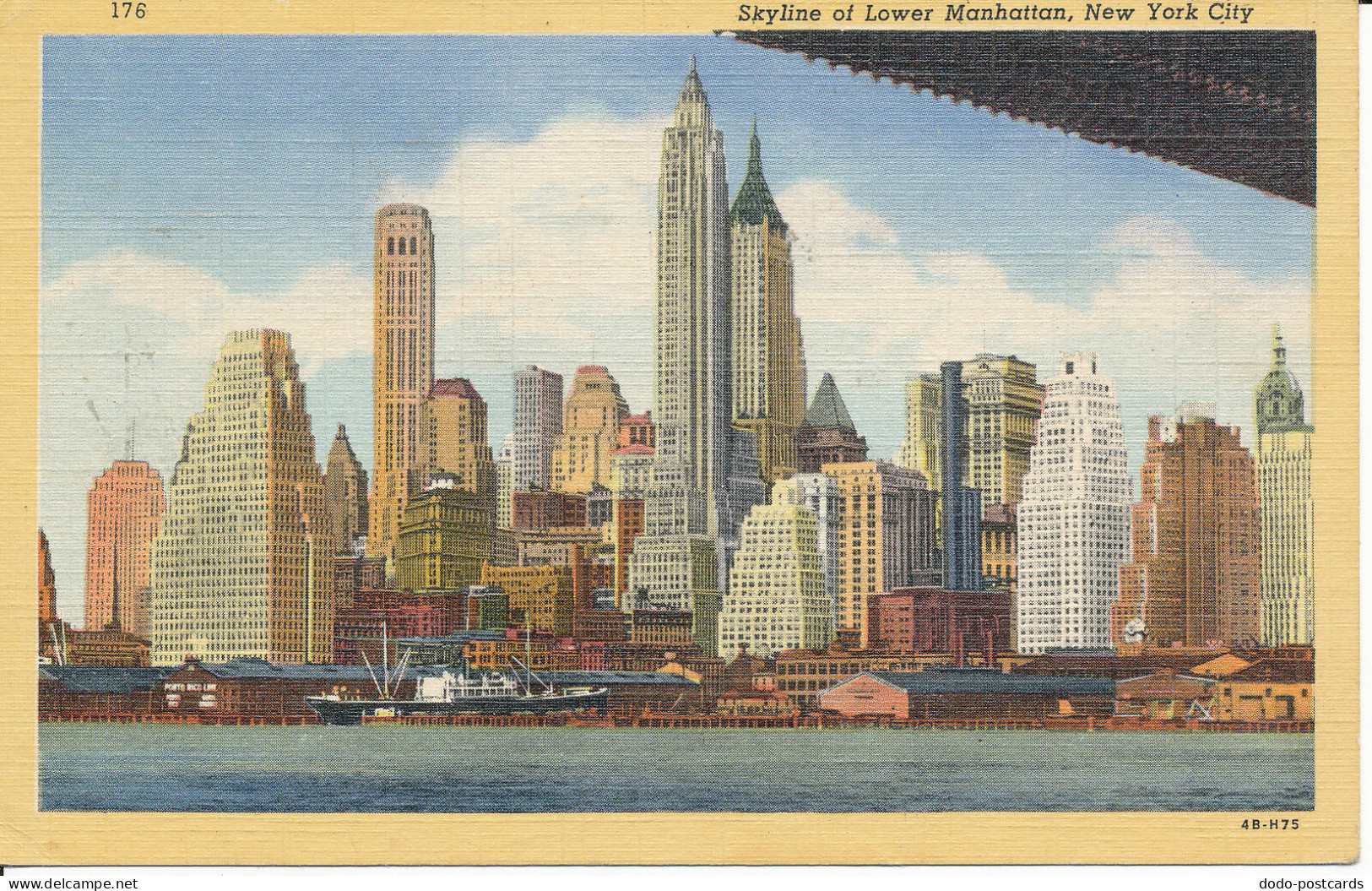 PC33827 Skyline Of Lower Manhattan. New York City. Alfred Mainzer. Art Colortone - World