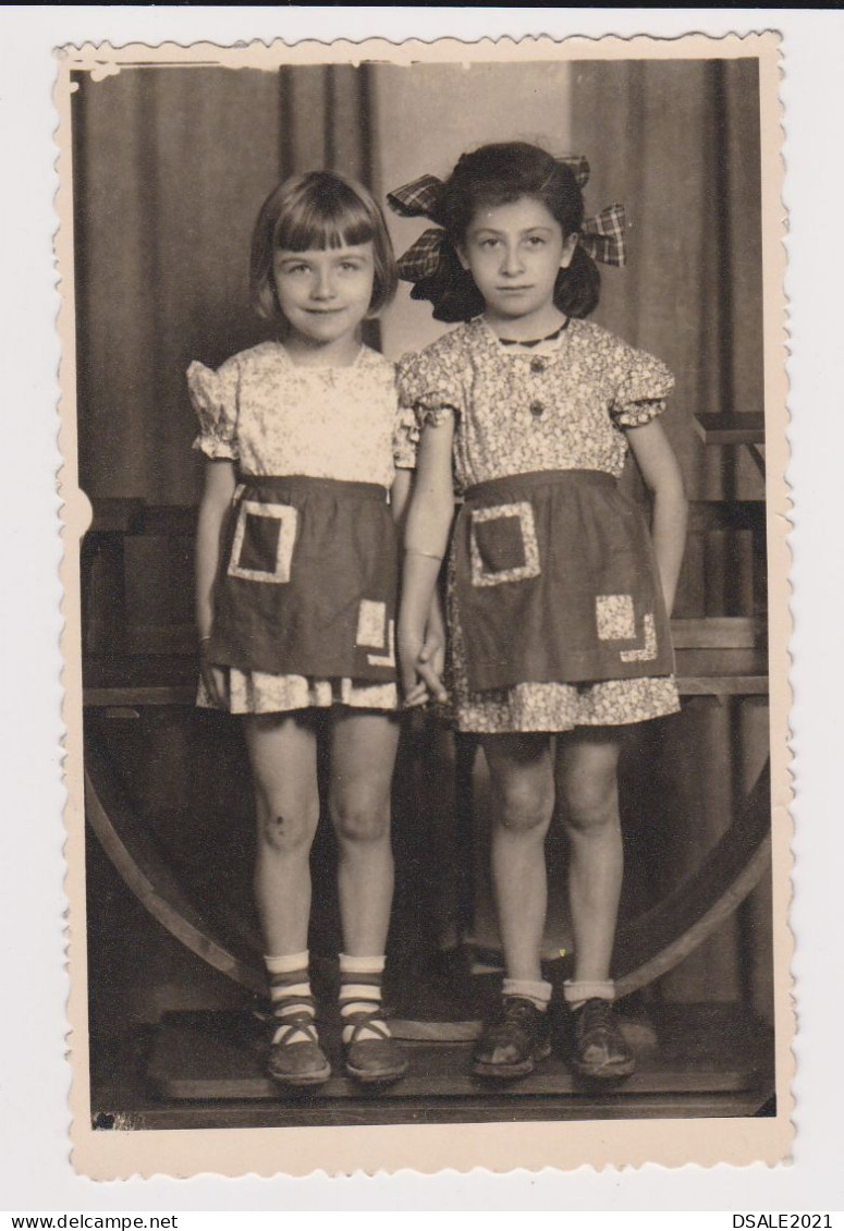 Cute Girls, Portrait, Vintage 1930s Orig Photo 8.3x12.9cm. (68420) - Personnes Anonymes