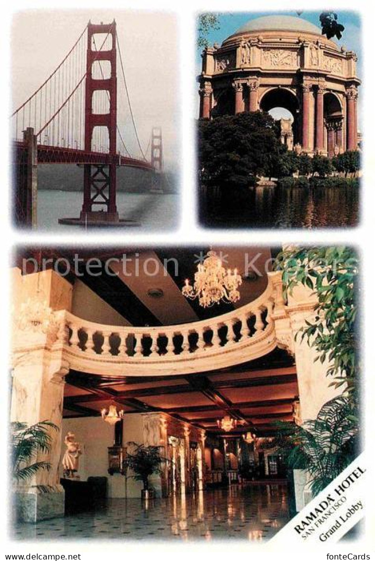 72840251 San_Francisco_California Ramada Hotel Grand Lobby Golden Gate Bridge - Other & Unclassified