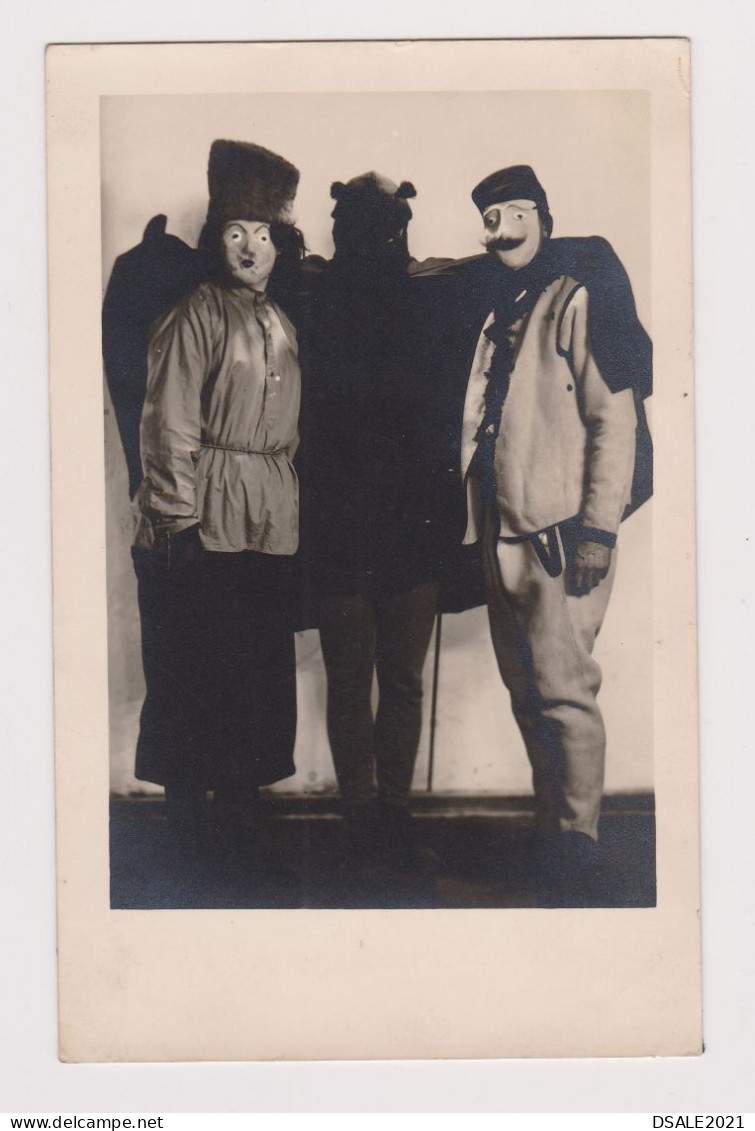 Three Person With Scarry Helloween Costumes, Portrait, Vintage 1930s Orig Photo 8.8x13.9cm. (68394) - Anonieme Personen