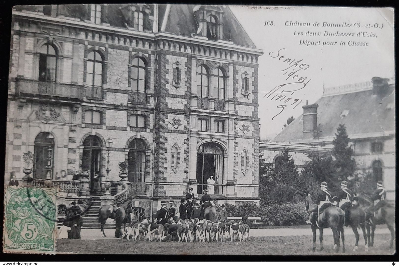 Chasse à Courre - Chateau De Bonnelles  Les Deux Duchesse D'Uzès - Départ Pour La Chasse  (Librairie Nlle Rambouillet) - Jagd