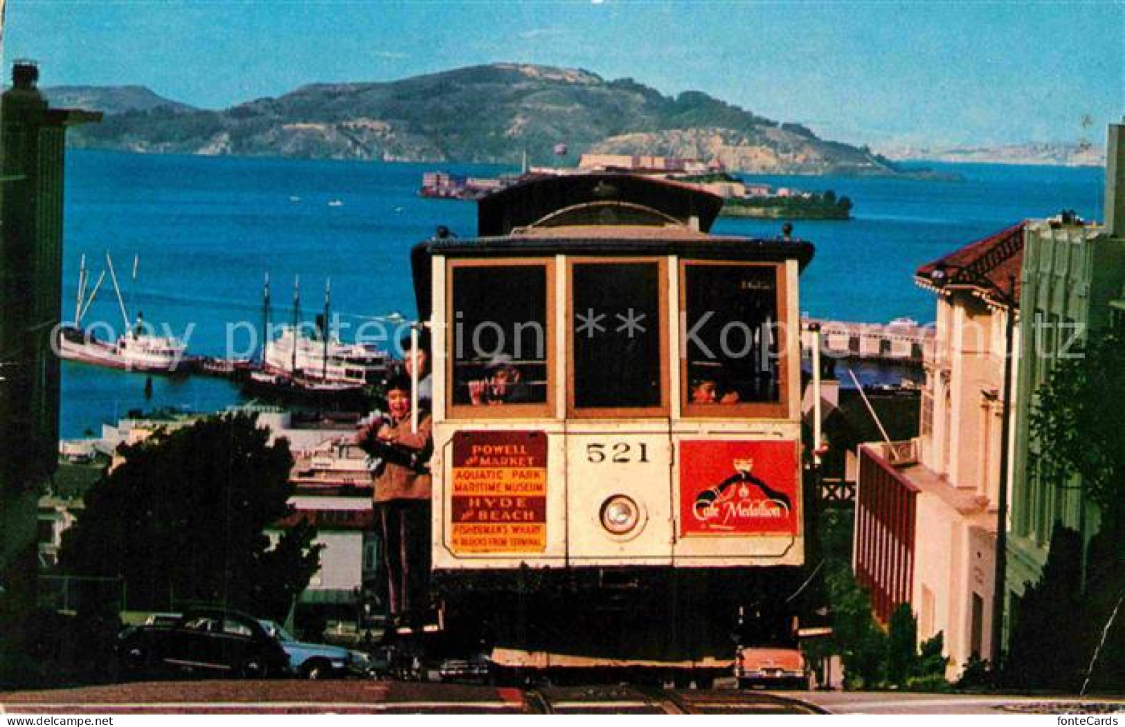 72824043 San_Francisco_California Cable Car Hyde Street Hill Alcatraz San Franci - Other & Unclassified