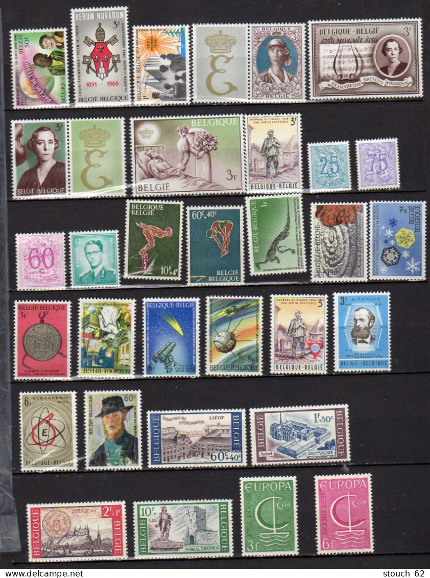 Belgique 1966, Année Complète Neuve, 1360 / 1404** - Jahressätze