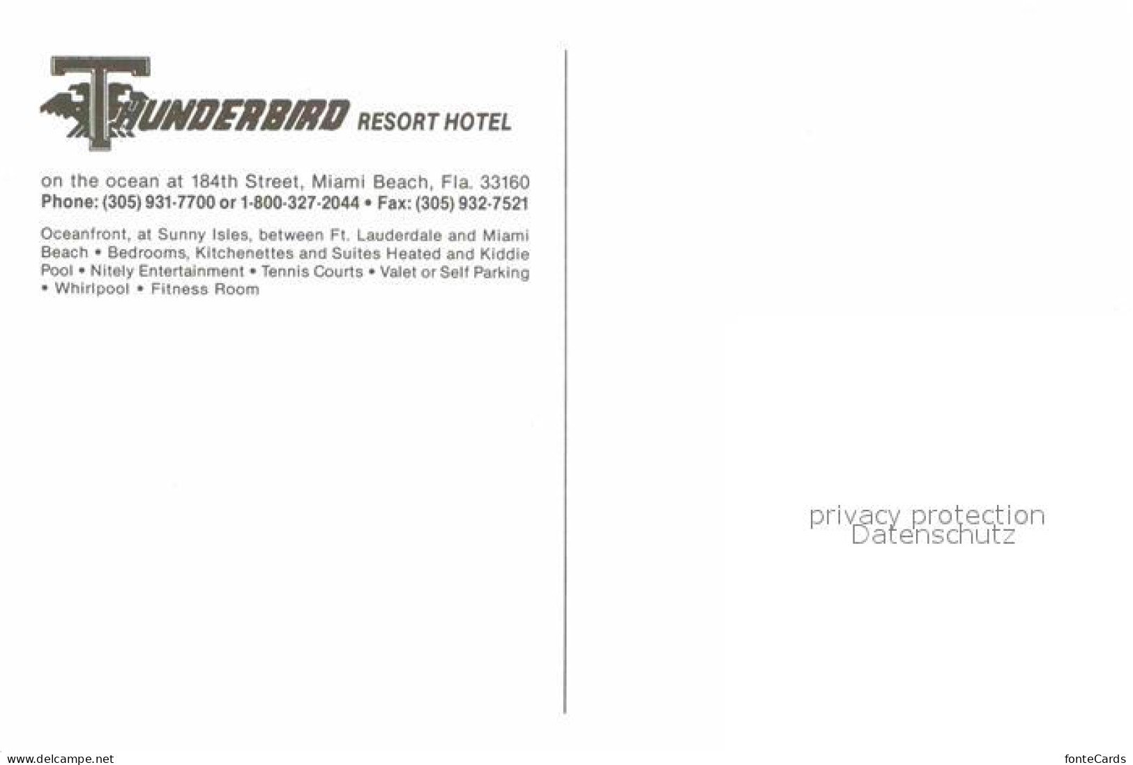 72822197 Miami_Beach Thunderbird Resort Hotel Strand - Autres & Non Classés