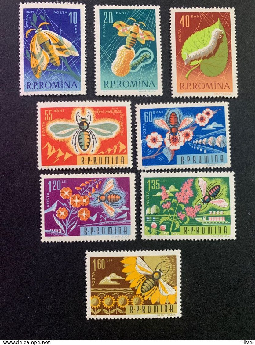 ROMANIA 1963 Bees And Silk Moths MNH - Sonstige & Ohne Zuordnung