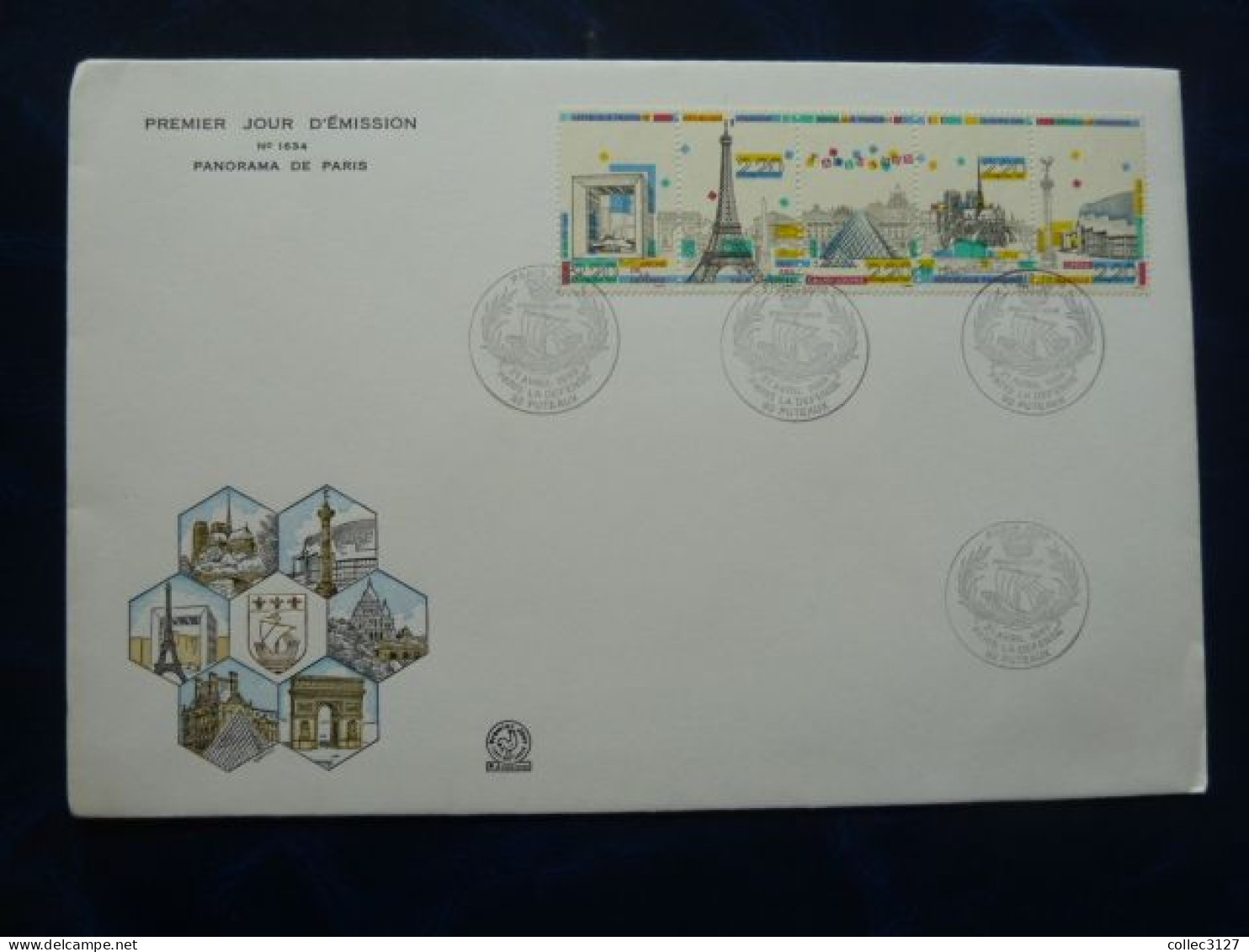 FDC Grand Format - Bande De 5 Timbres Panorama De Paris - Puteaux 21 Avril 1989 - 1980-1989