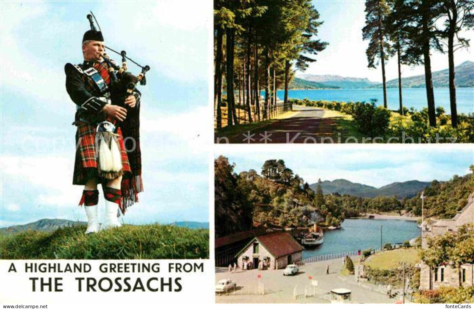 72811751 Loch Katrine The Pier The Trossachs Dudelsackspieler Loch Katrine - Sonstige & Ohne Zuordnung