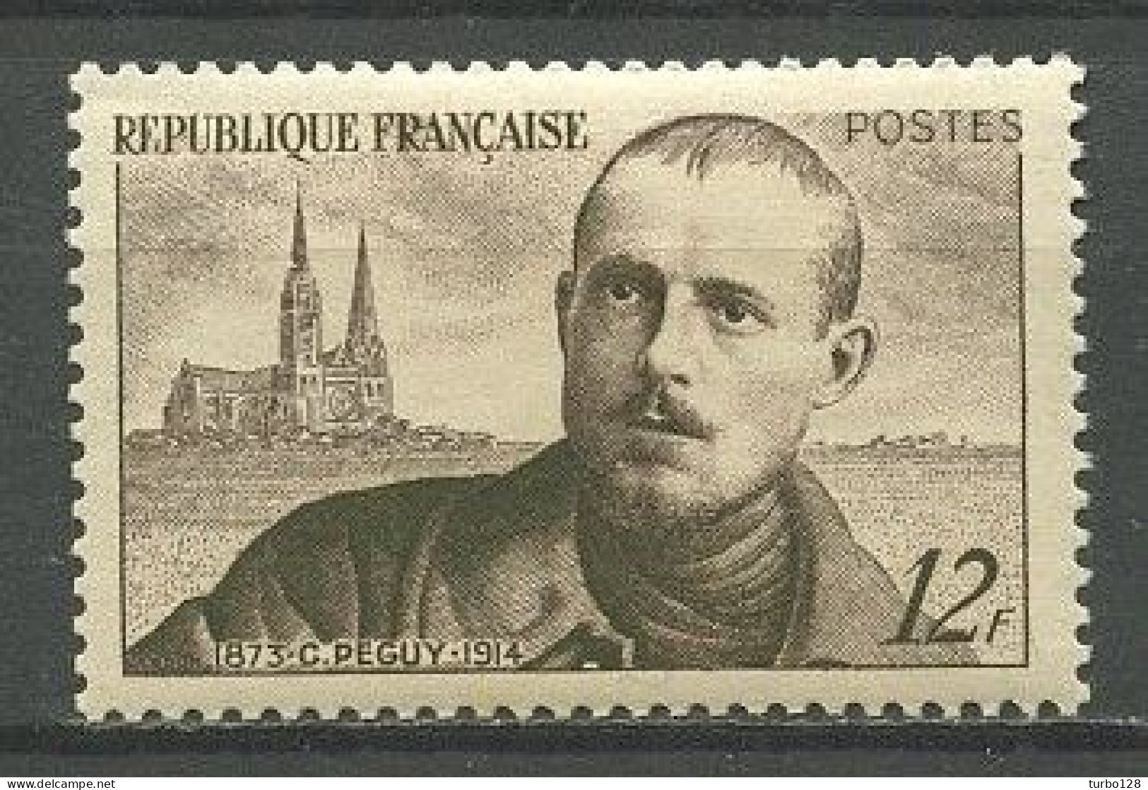 FRANCE 1950 N° 865 ** Neuf MNH Superbe Charles Peguy Cathédrale De Chartres Ecrivain - Ungebraucht