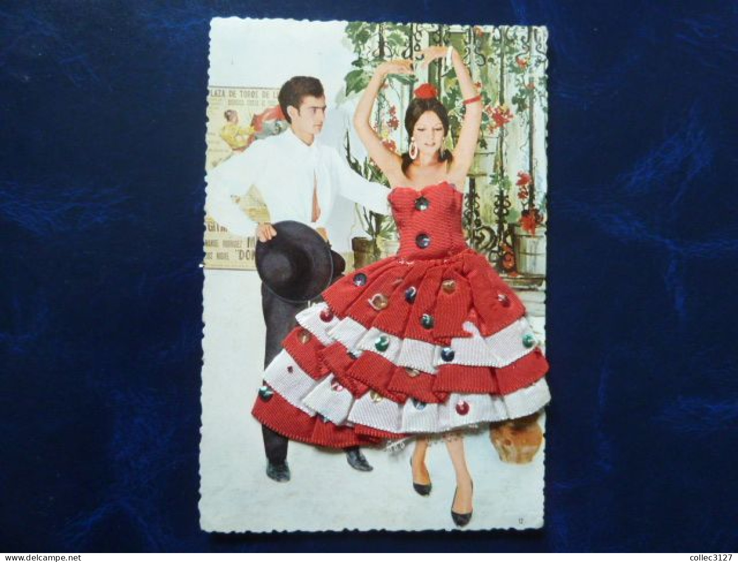 Lot De 7 Cartes Brodées Sur Le Thème Du Flamenco - Espagne - Voir Toutes Les Photos - Danse